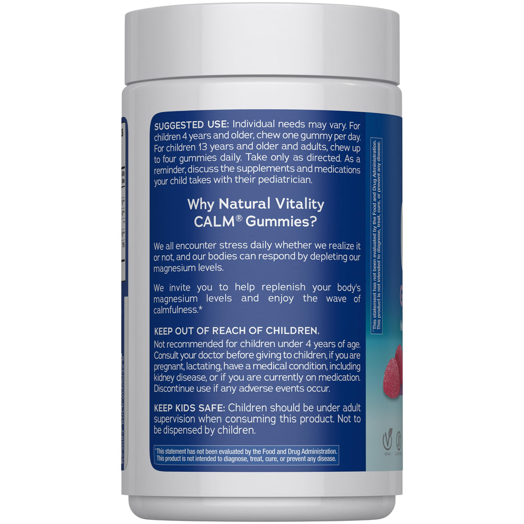 Natural Vitality CALM Magnesium Gummies - Vegan Gluten-Free

