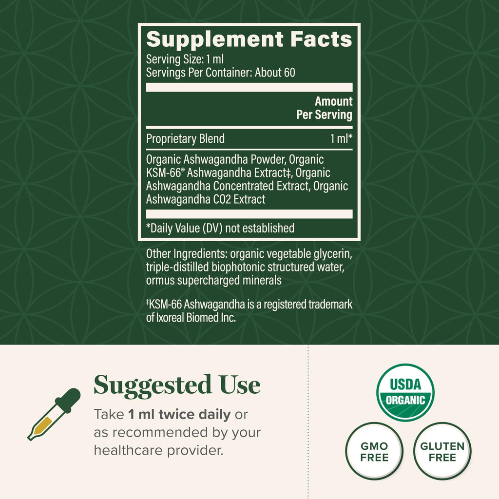 Global Healing Center Ashwagandha Drops with KSM-66 | Stress

