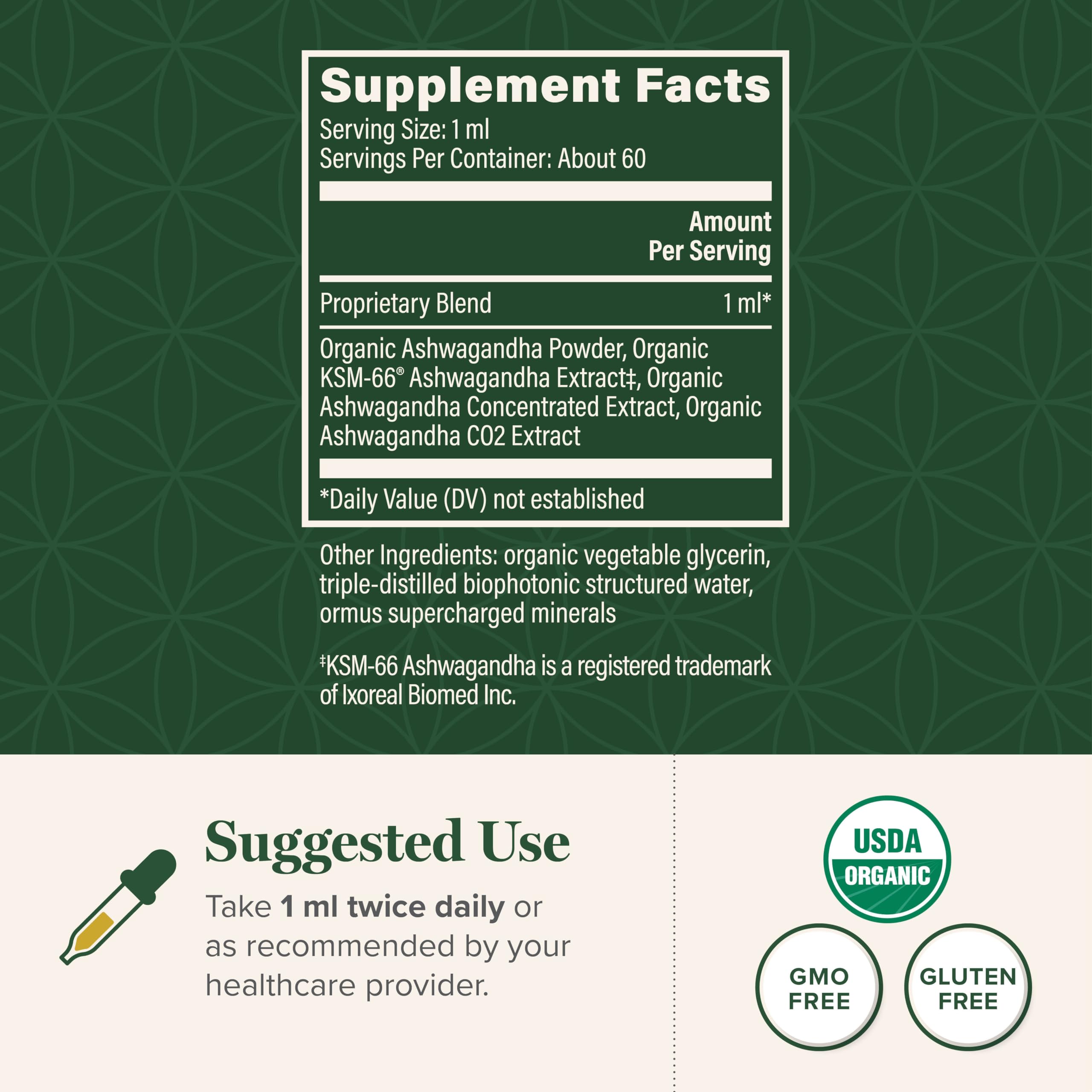 Global Healing Center Ashwagandha Drops with KSM-66 | Stress

