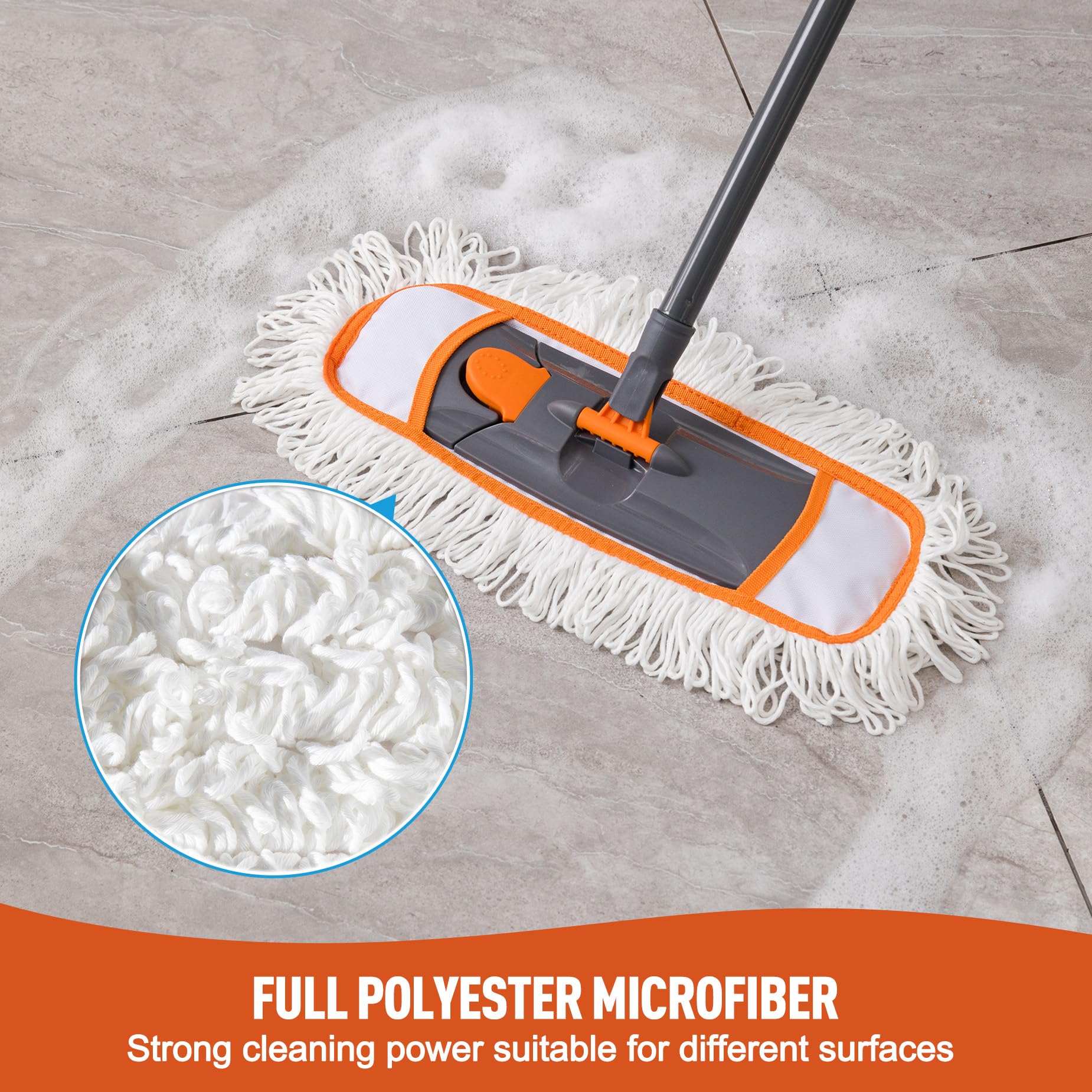 CLEANHOME Dust Mop with Washable Pads - Rotating Head

