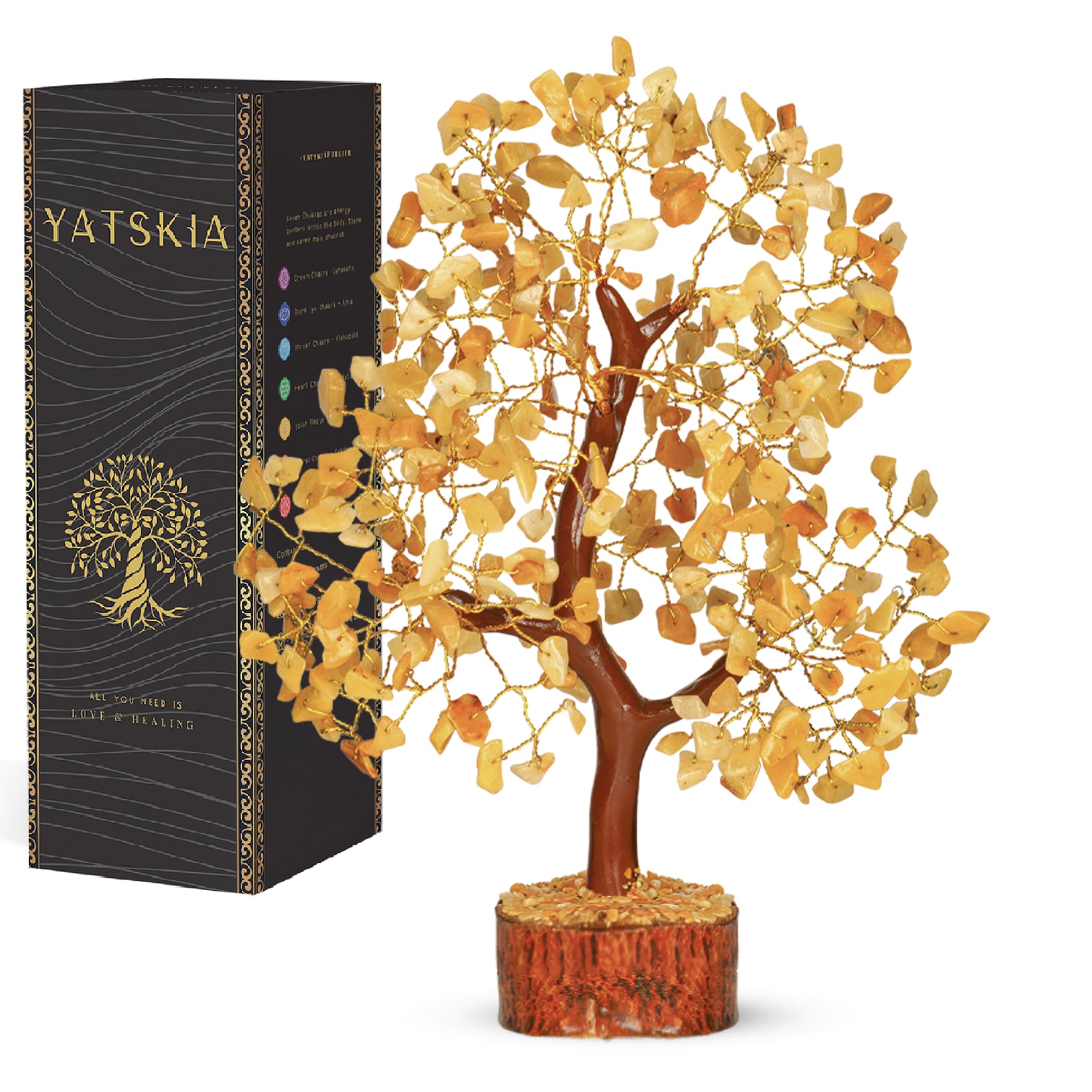 YATSKIA Crystal Tree Sculpture with Natural Crystals