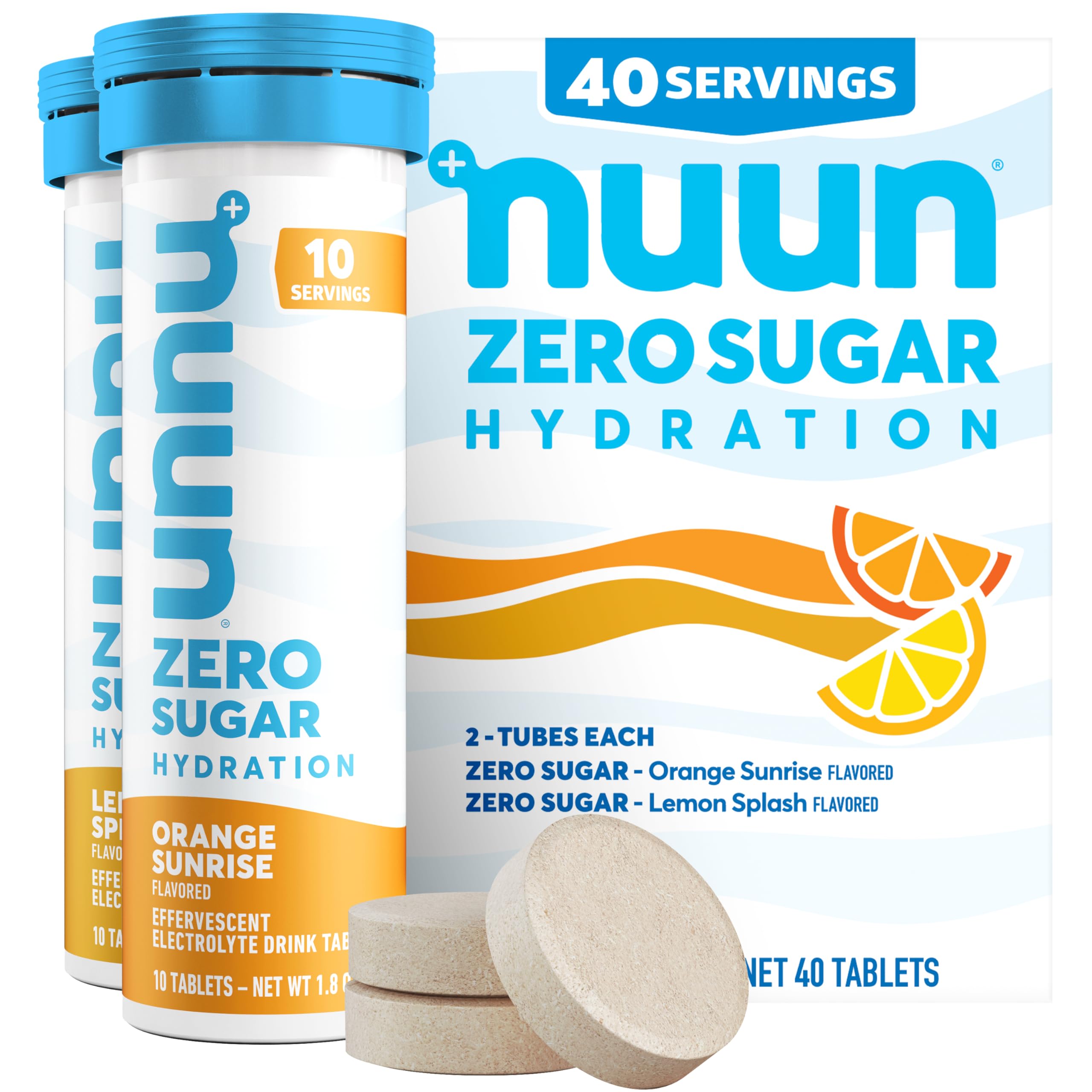 Nuun Zero Sugar Hydration Electrolyte Tablets - Gluten Free & Vegan