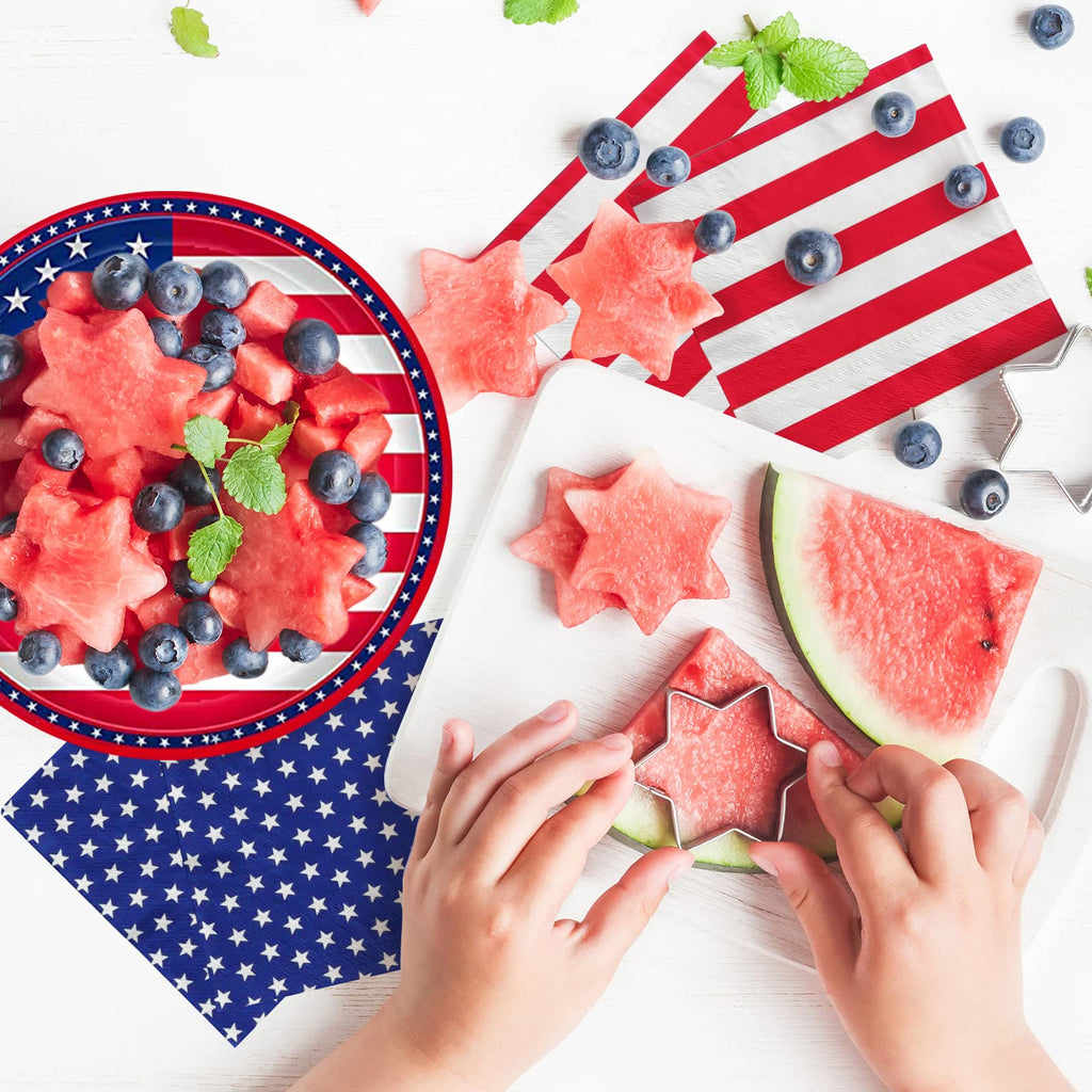 Gatherfun American Flag Plates & Napkins | Patriotic Party

