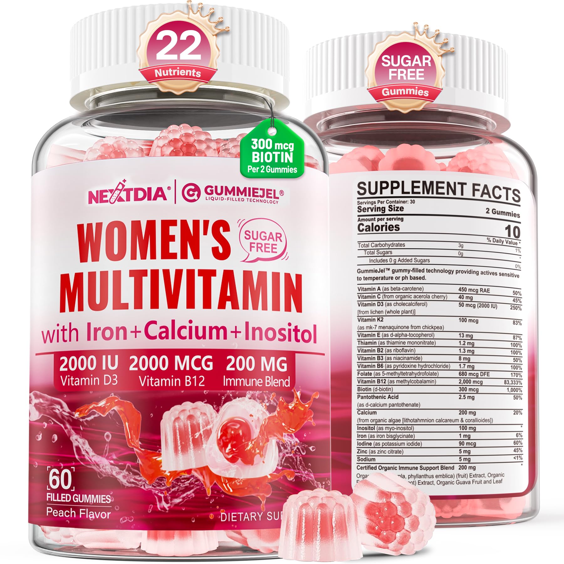 Methylated Multivitamin Gummies for Women Immune and Energy

