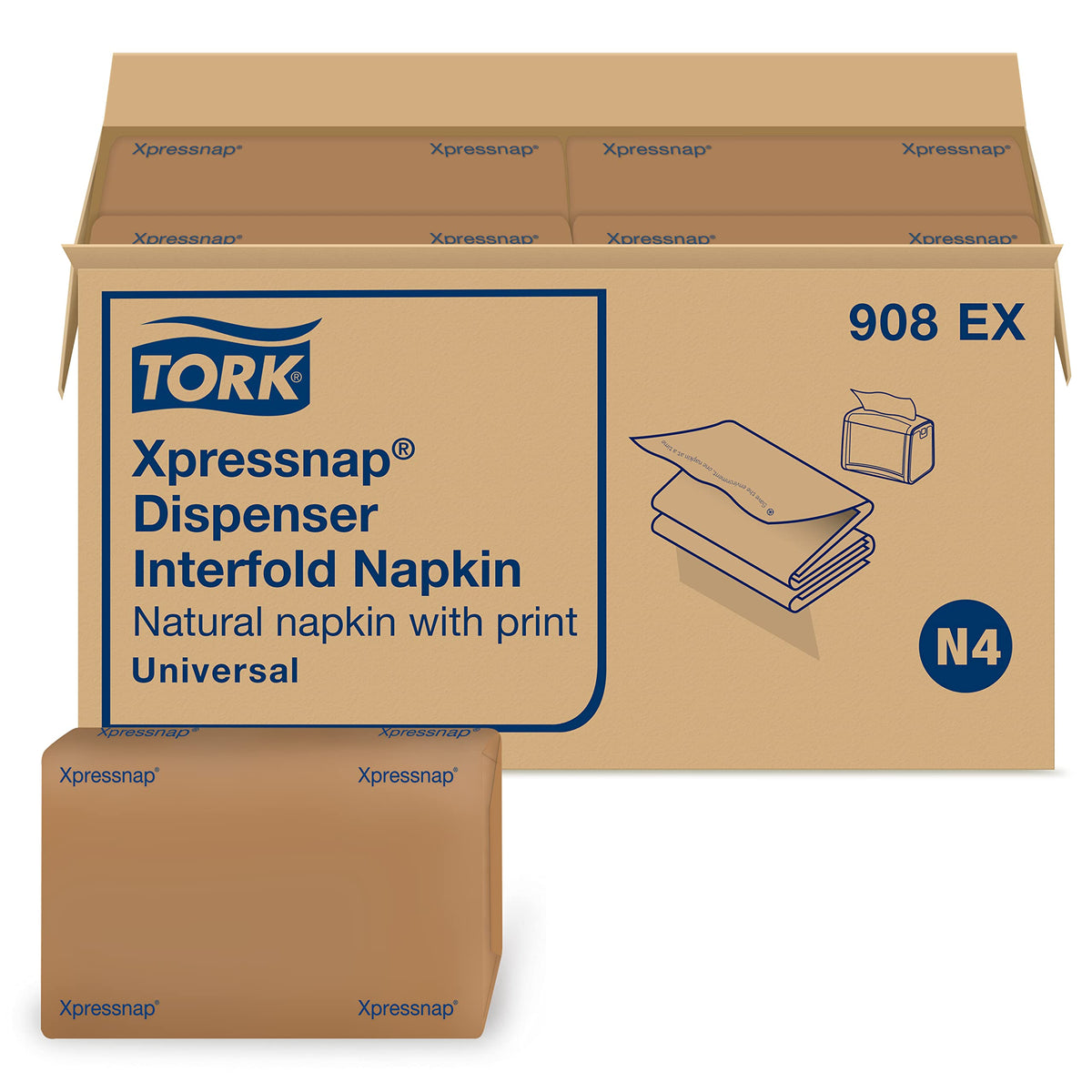 Tork Xpressnap N4 Dispenser Napkins - One-at-a-Time Hygienic Dispensing