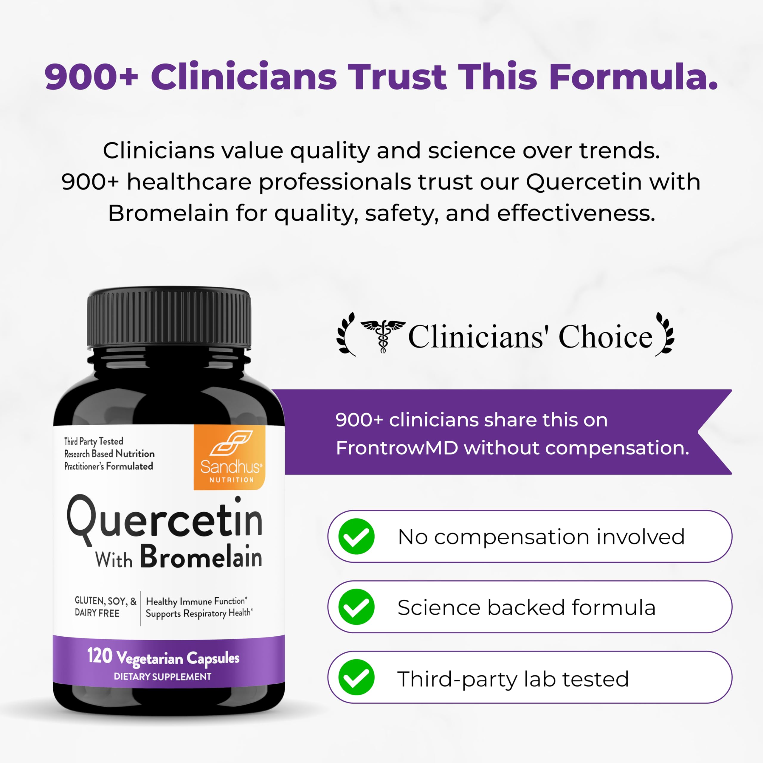 Quercetin with Bromelain Capsules for Immune Support

