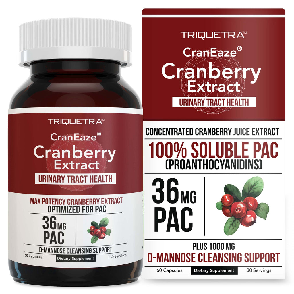 CranEaze Cranberry D-Mannose Urinary Tract Health Supplement

