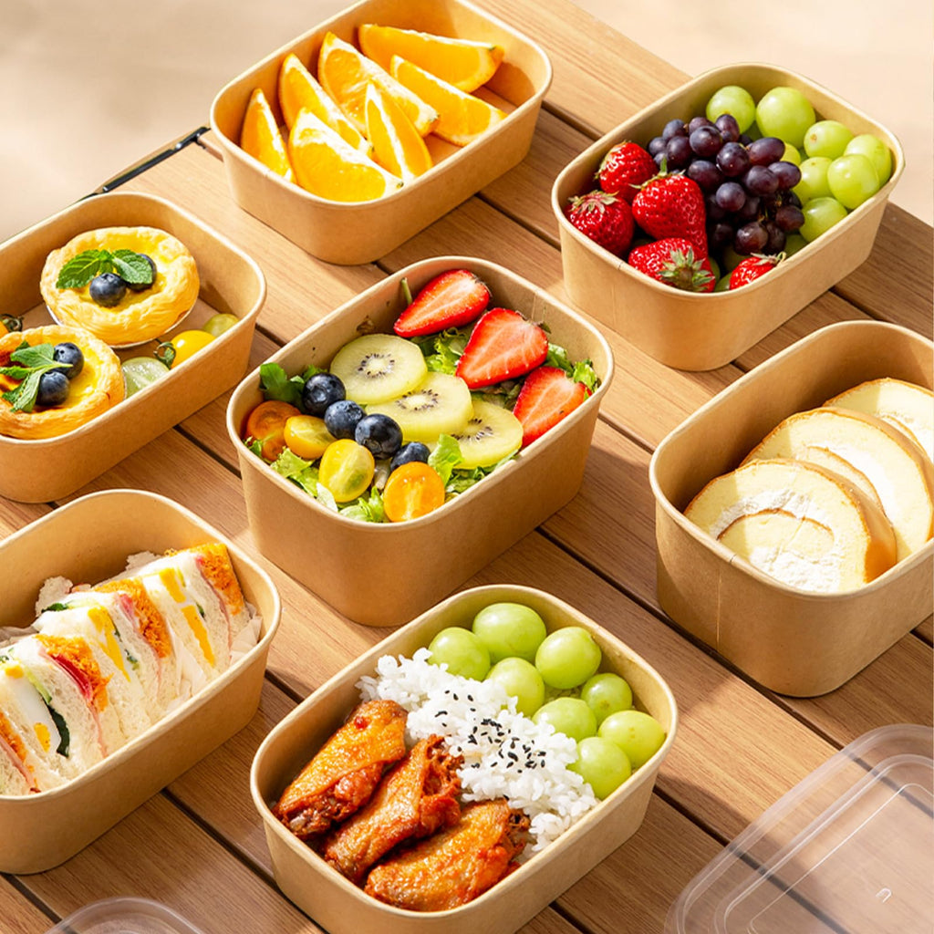 Disposable Paper Bowls with Lids and Forks | DI QIU REN

