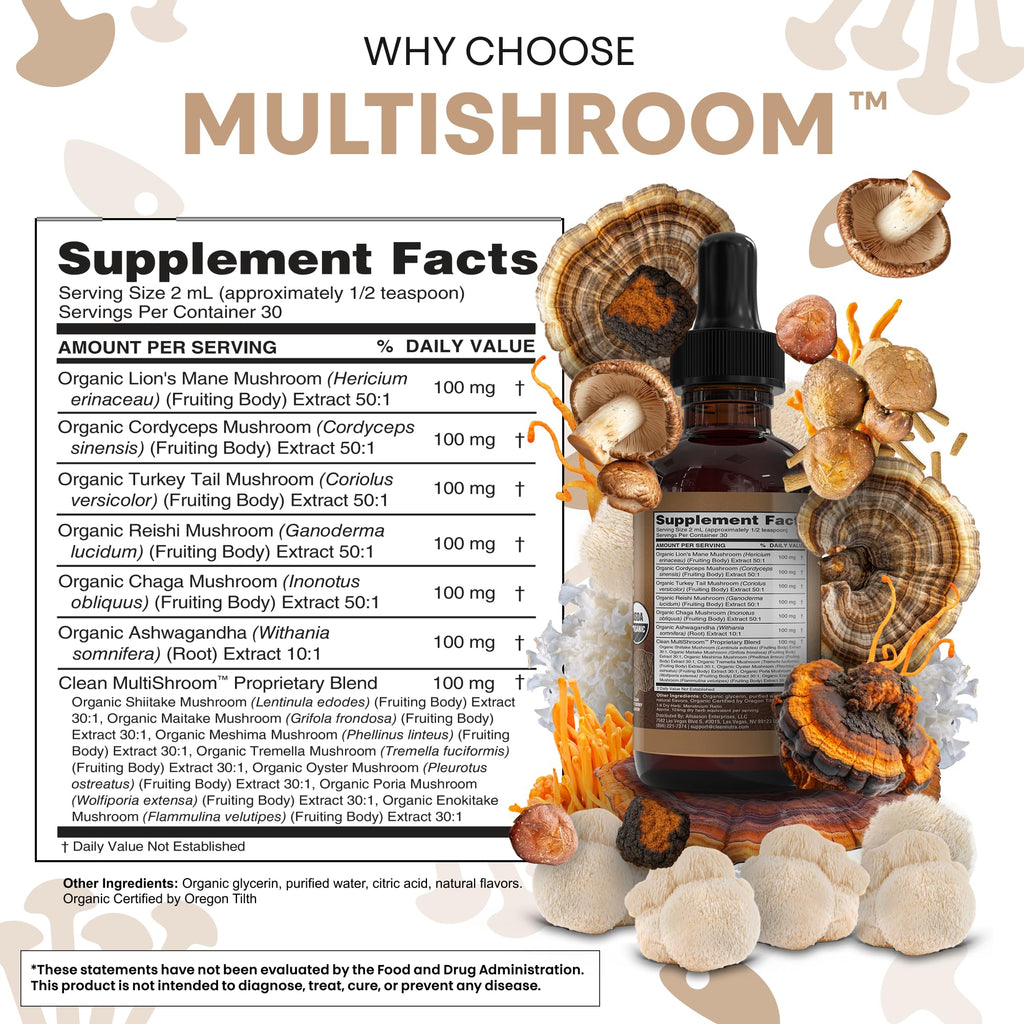 Clean Nutra Mushroom Liquid Drops | Immune Support

