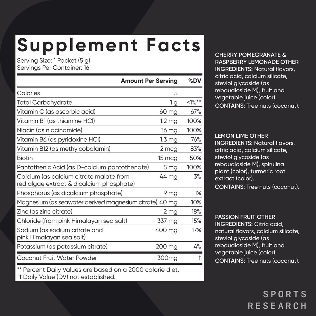 Sports Research Hydrate Electrolytes Powder | Hydration

