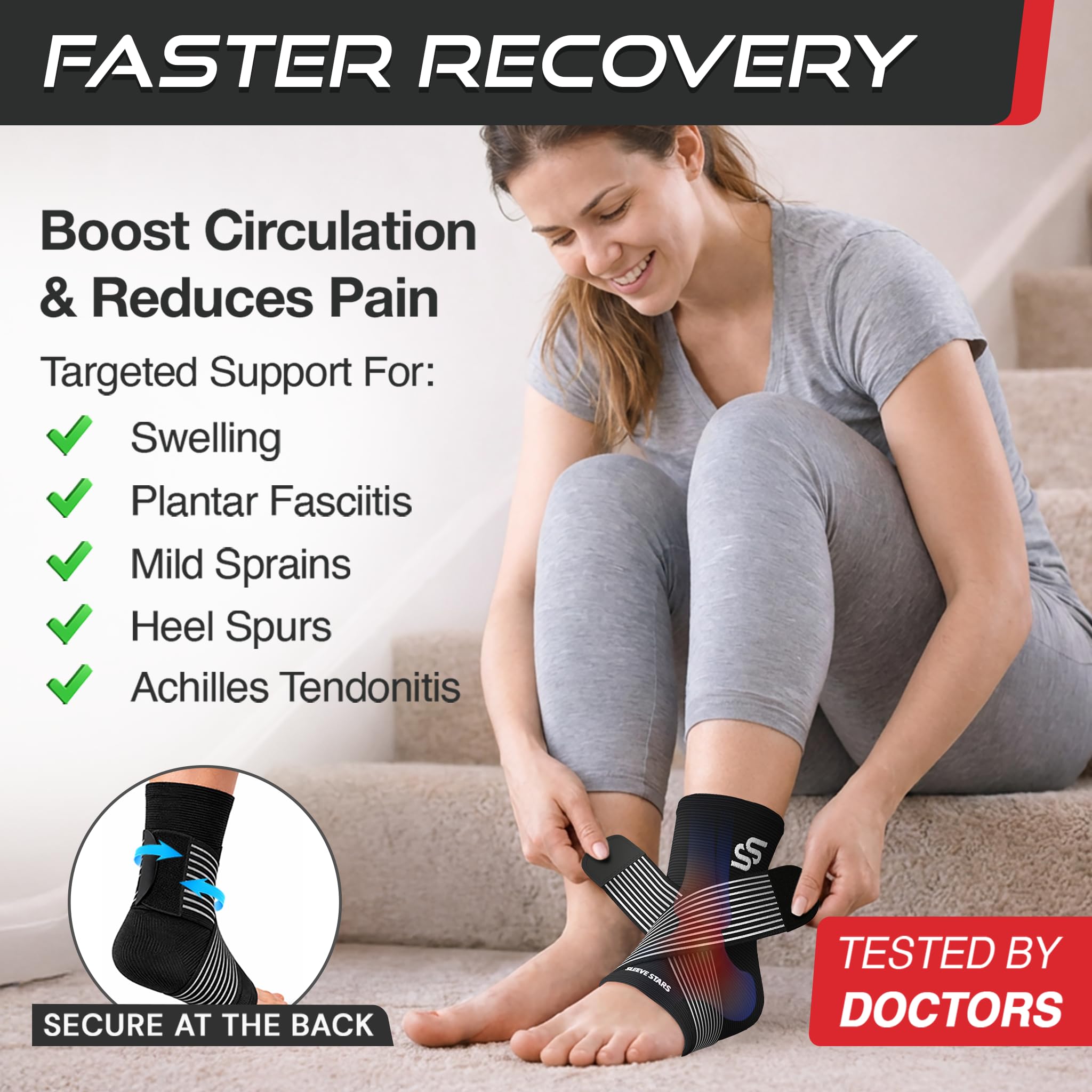 Sleeve Stars Ankle Brace for Men & Women| Adjustable Support

