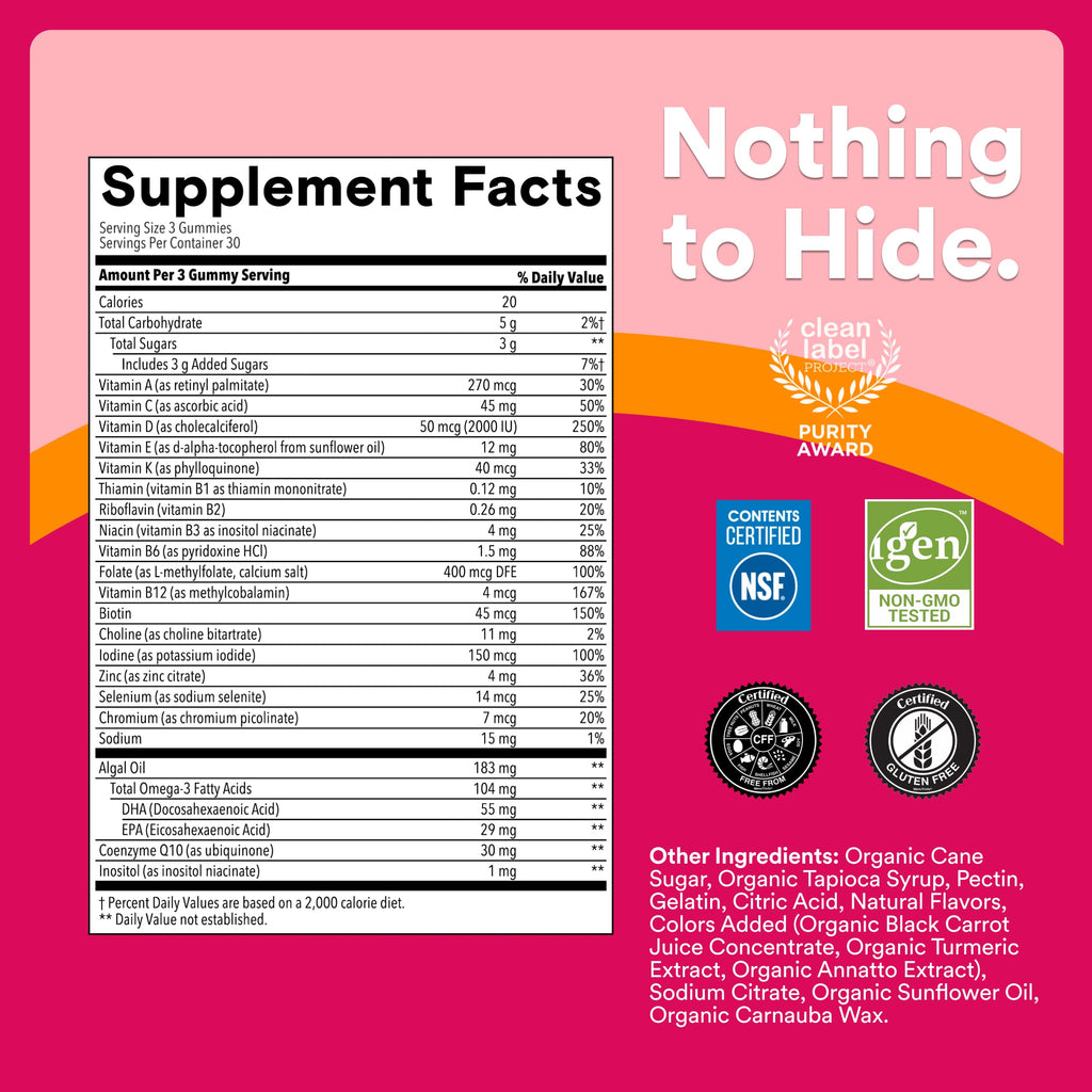 SmartyPants Women's Multivitamin Gummies | Omega-3 DHA/EPA

