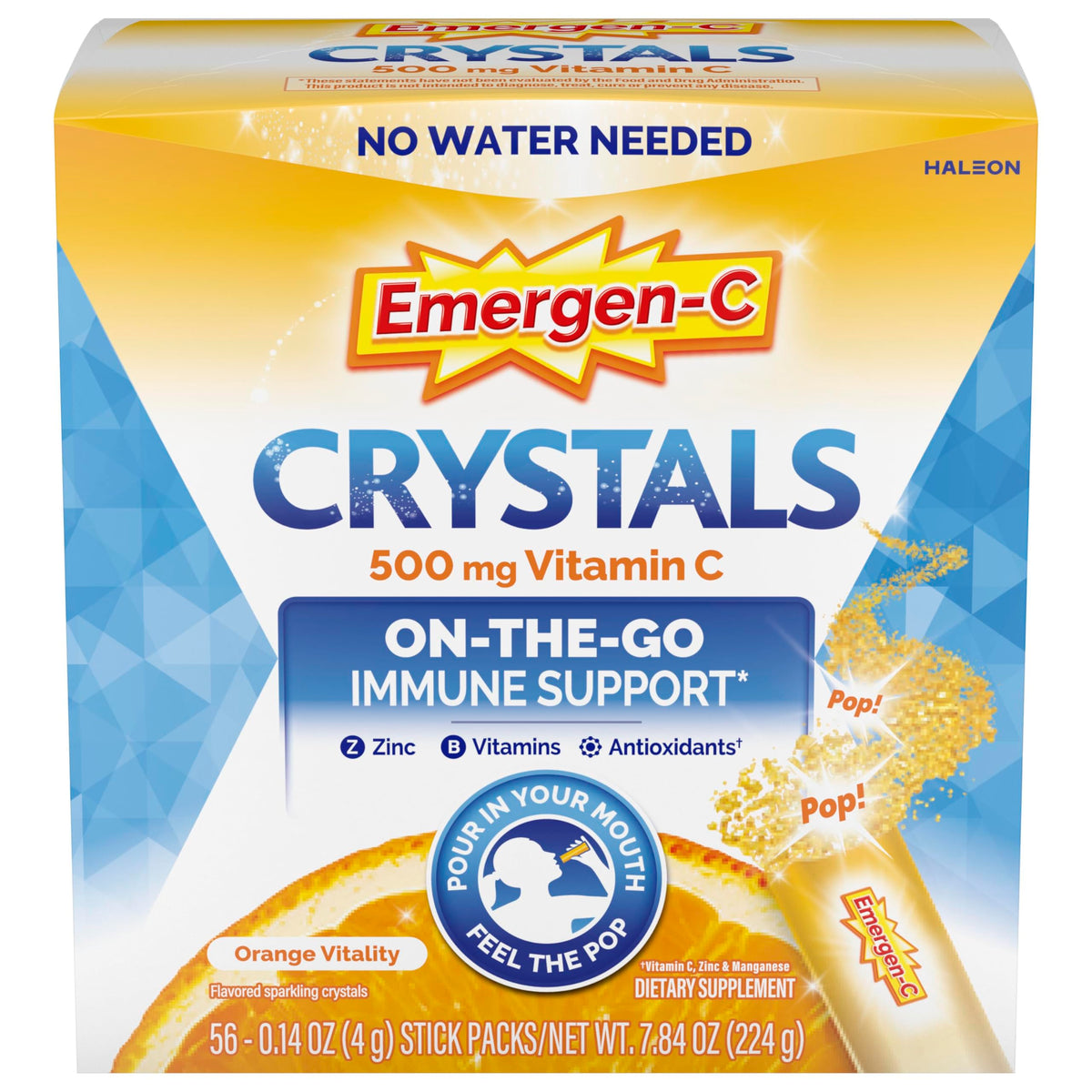 Emergen-C Immune Support Dietary Supplement with Vitamin C, B Vitamins, Zinc and Manganese