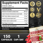 BMVINVOL Berberine Capsules with Cinnamon Turmeric

