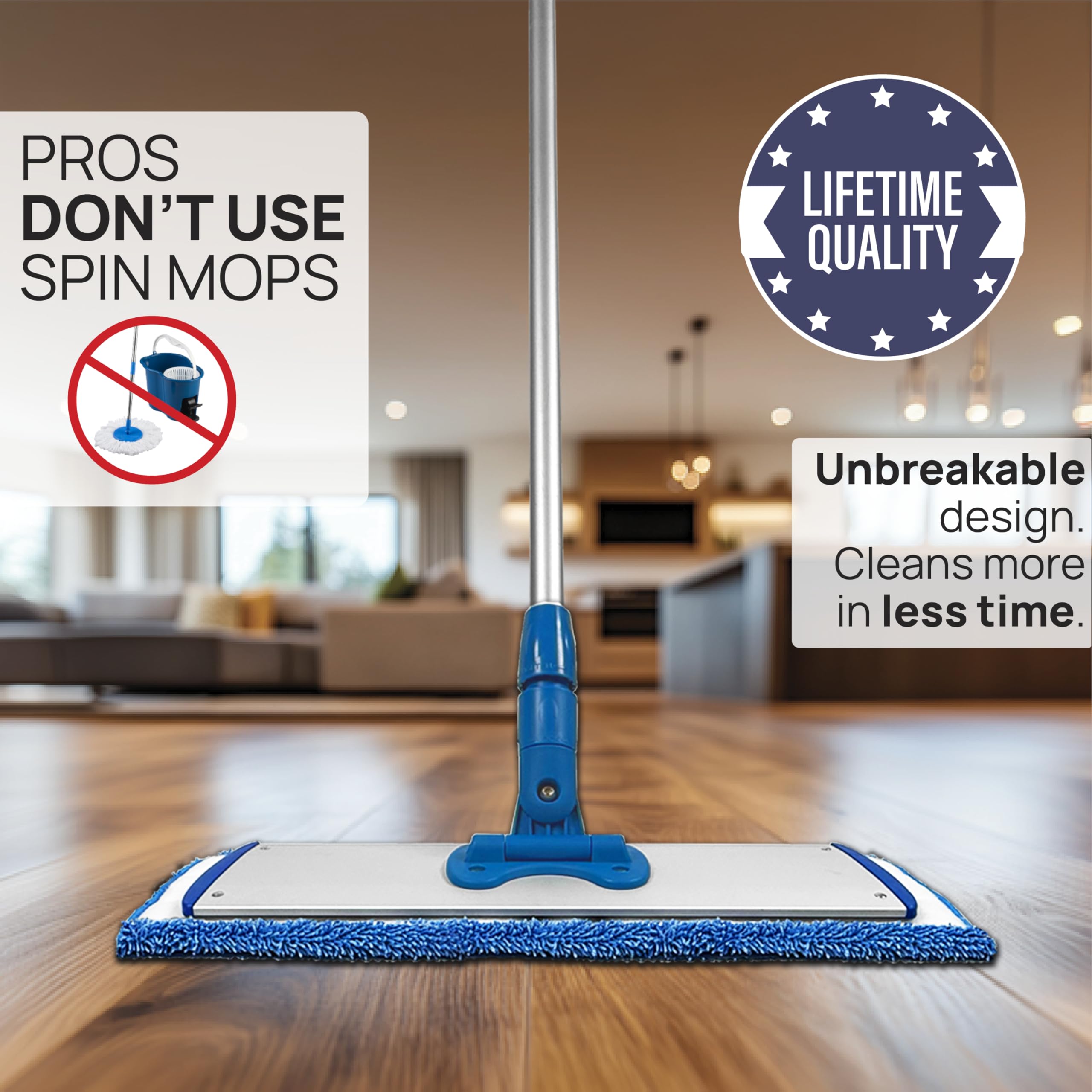 Microfiber Floor Mop Kit with Adjustable Handle | Durable

