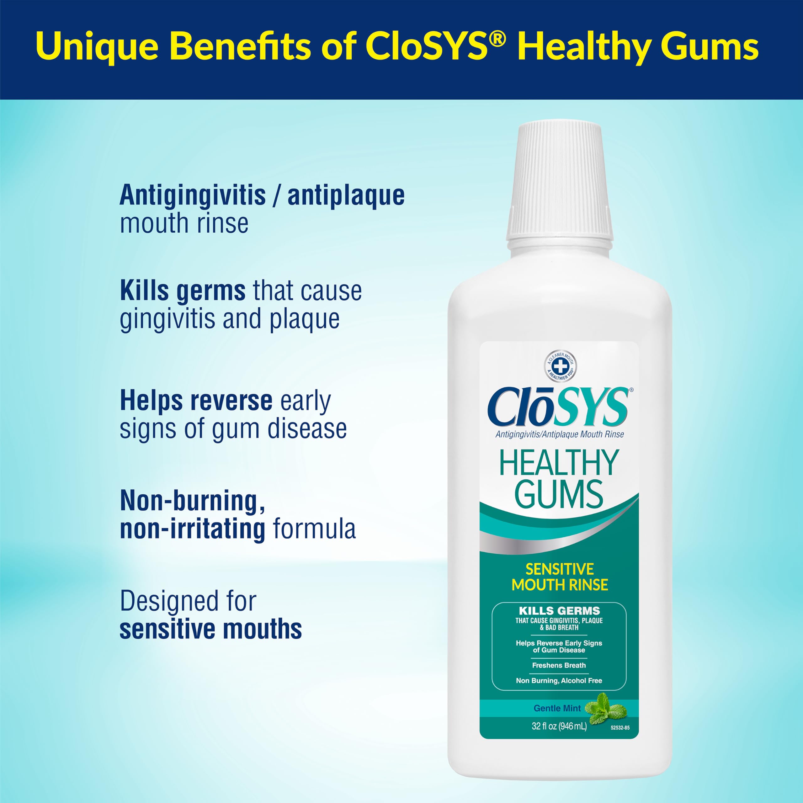CloSYS Healthy Gums Mouthwash - Alcohol-Free Anti-Gingivitis


