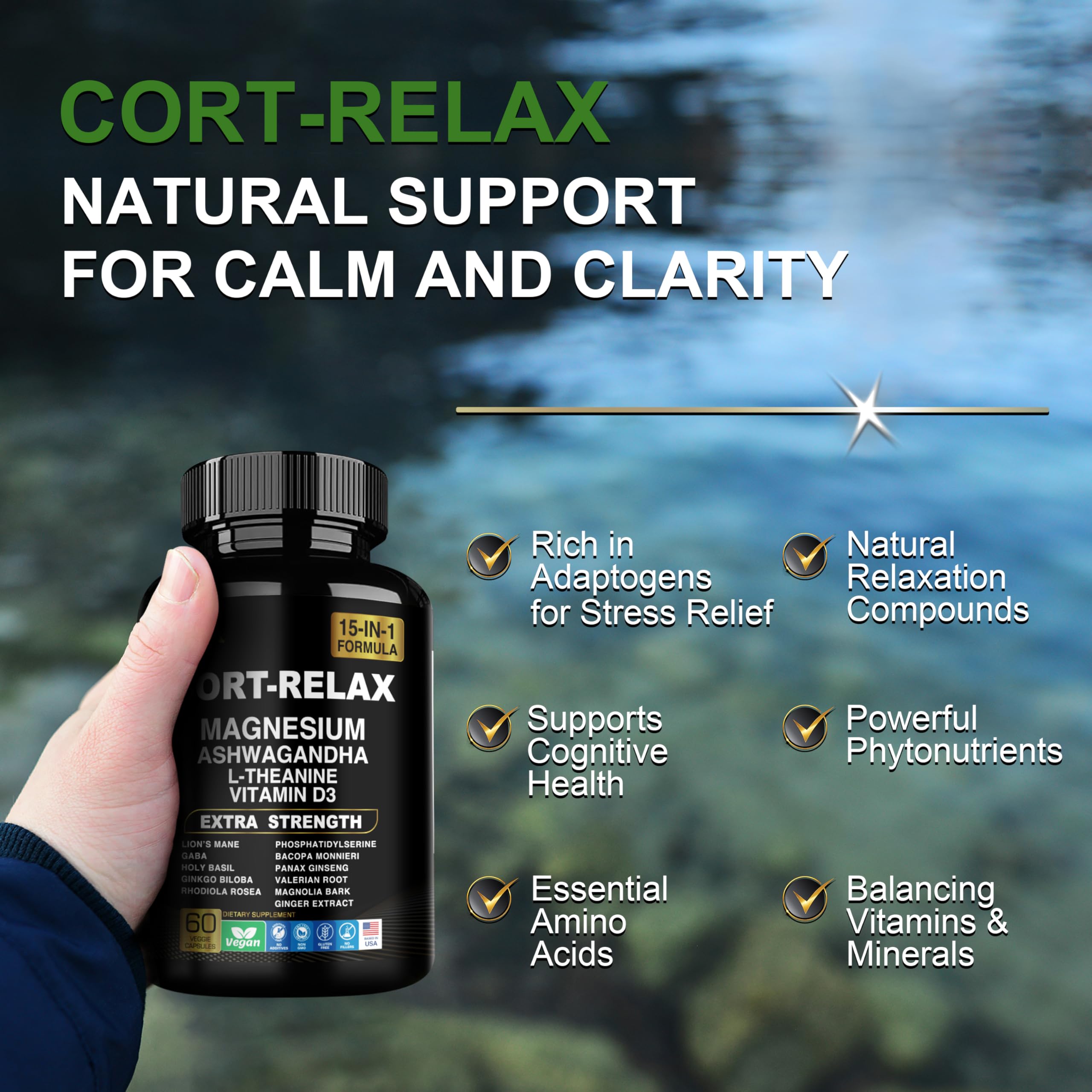 DLNIA Cortisol Support Supplement | Plant-Based Wellness

