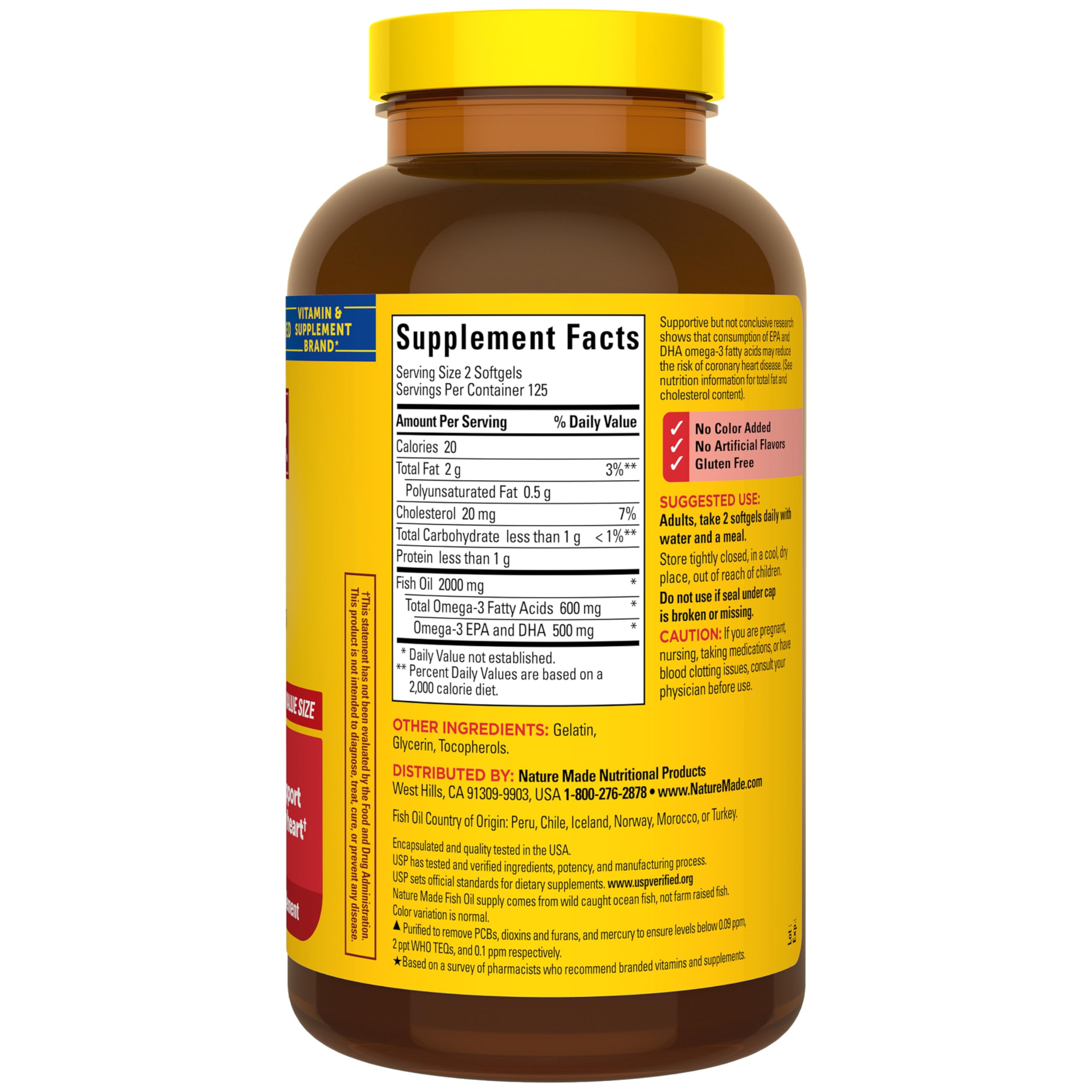 Nature Made Fish Oil Omega-3 Softgels for Heart Health

