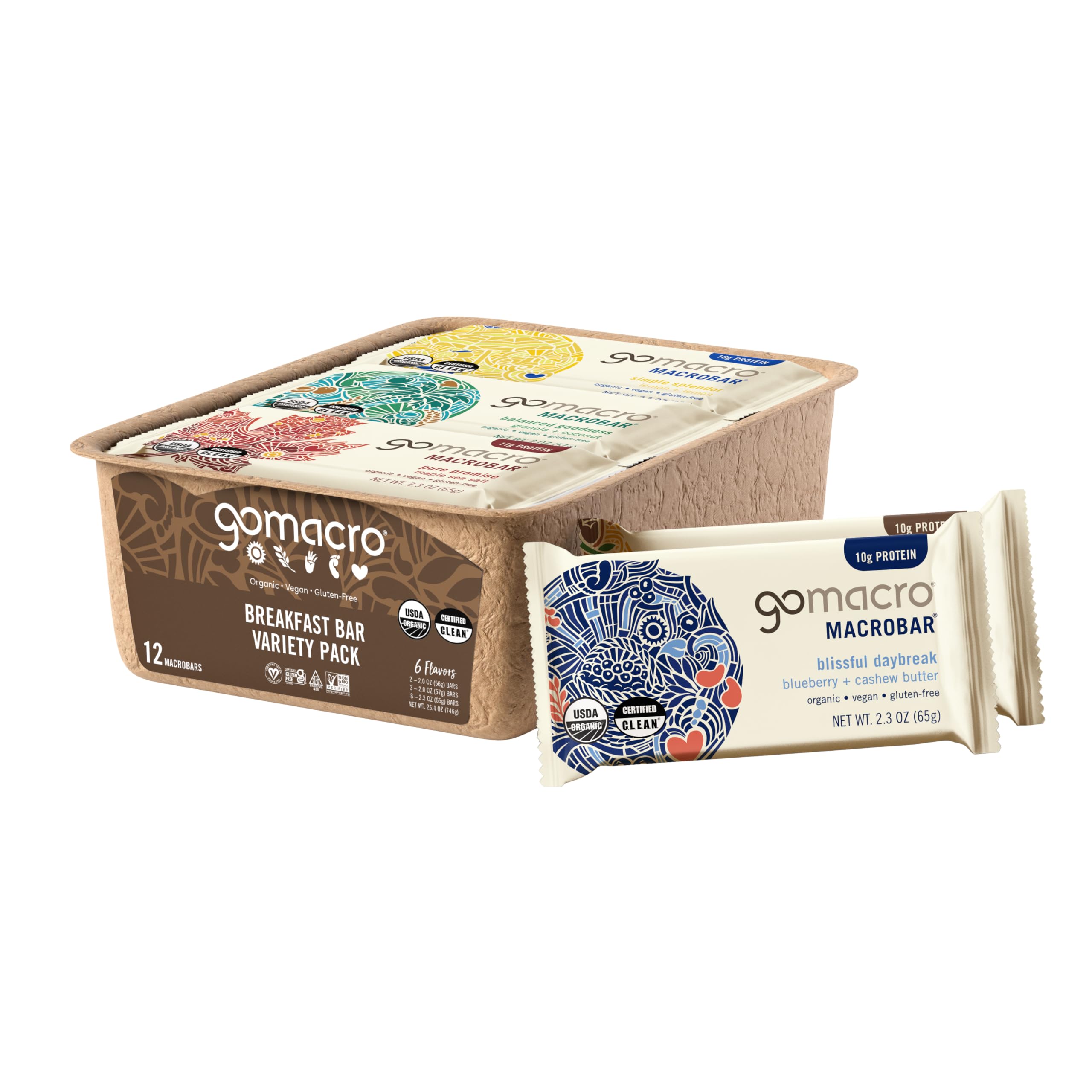 GoMacro MacroBar Organic Vegan Protein Bars