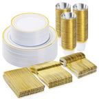 BESTVIP Disposable Dinnerware Set - Plastic Plates & Cutlery