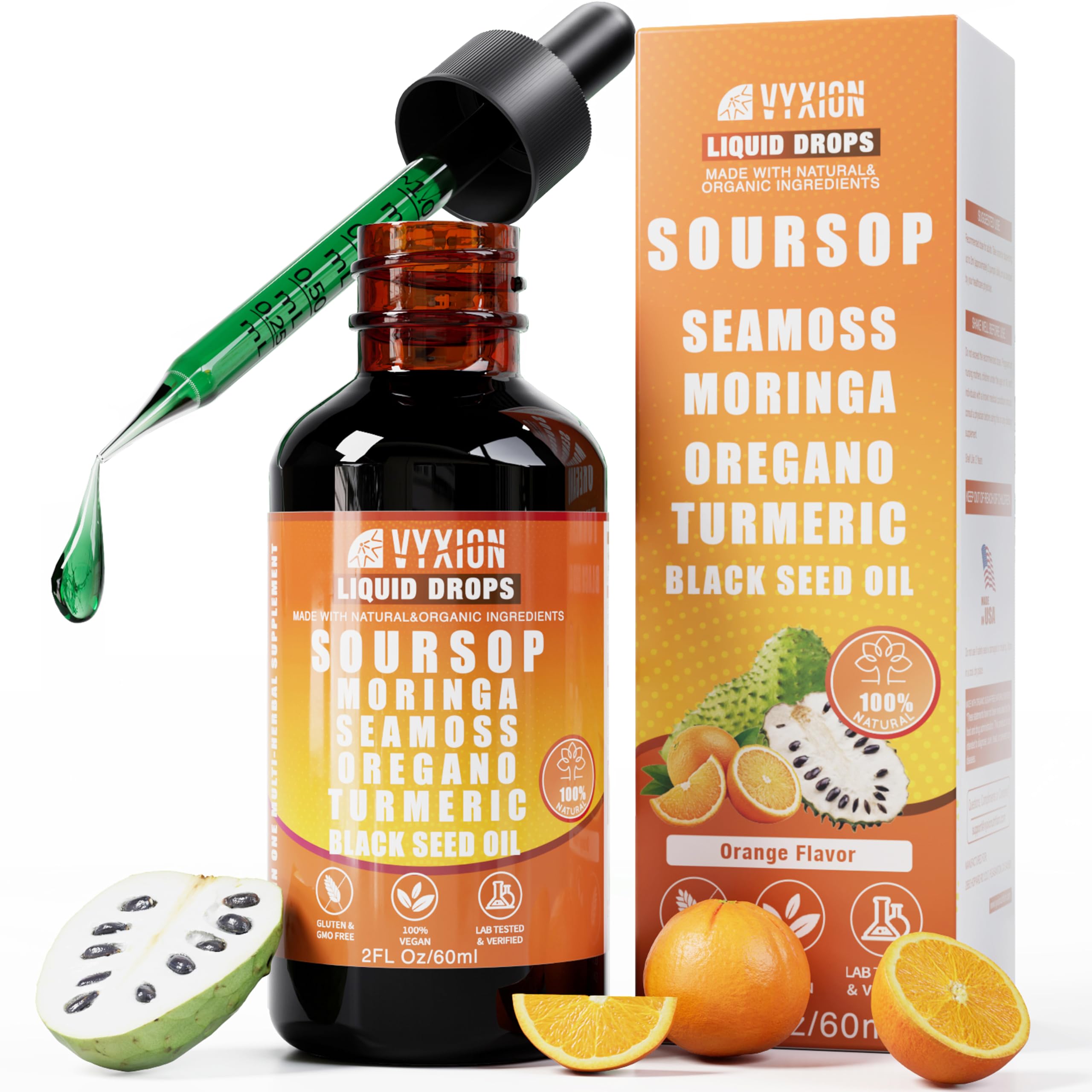 Bitters Liquid Drops 10-in-1 Herbal Extracts with Sea Moss Moringa Turmeric