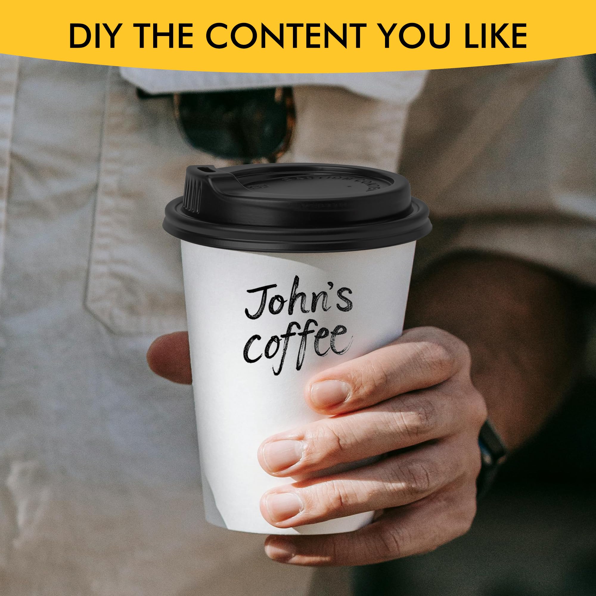 RACETOP Disposable Coffee Cups with Lids | Convenient

