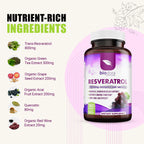 Trans-Resveratrol Antioxidant Supplement with Green Tea

