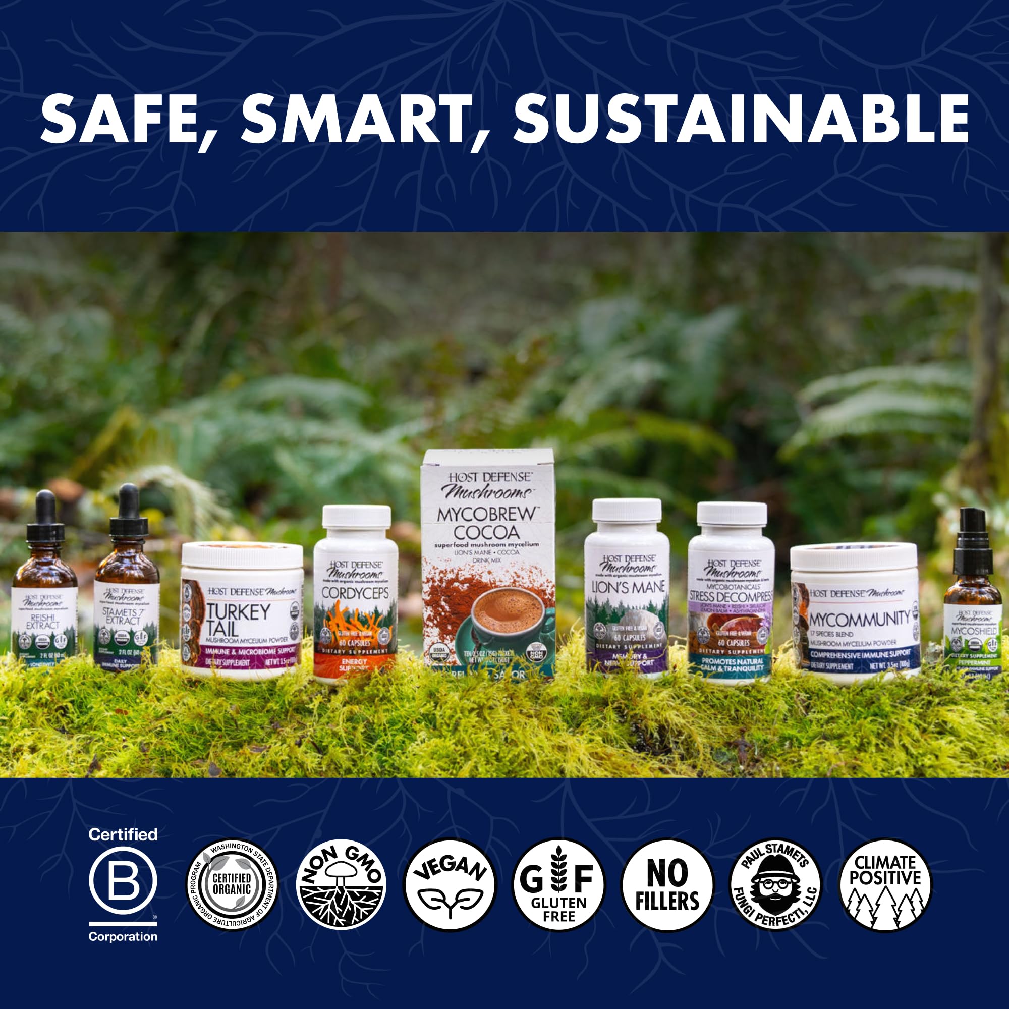 Host Defense Stamets 7-7 Mushroom Supplement Immune Support

