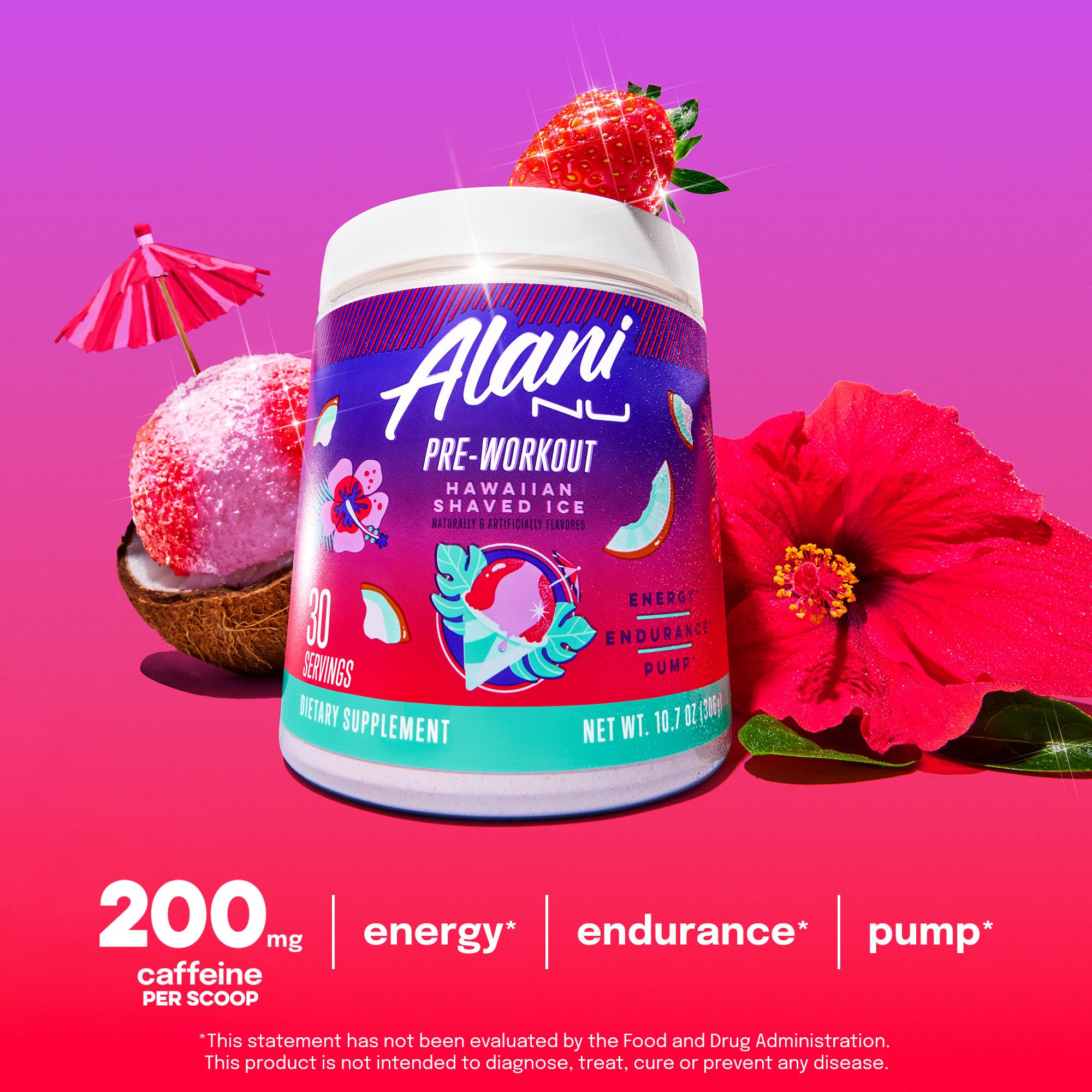 Alani Nu Pre-Workout Powder Sugar Free 200mg Caffeine

