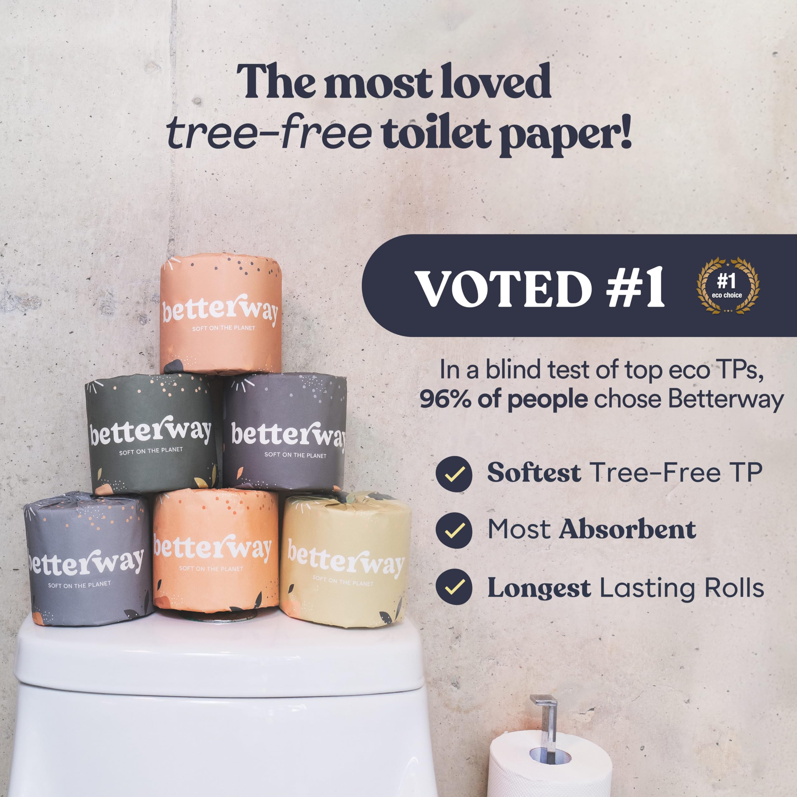 Betterway Bamboo Toilet Paper 3-Ply | PFAS Free

