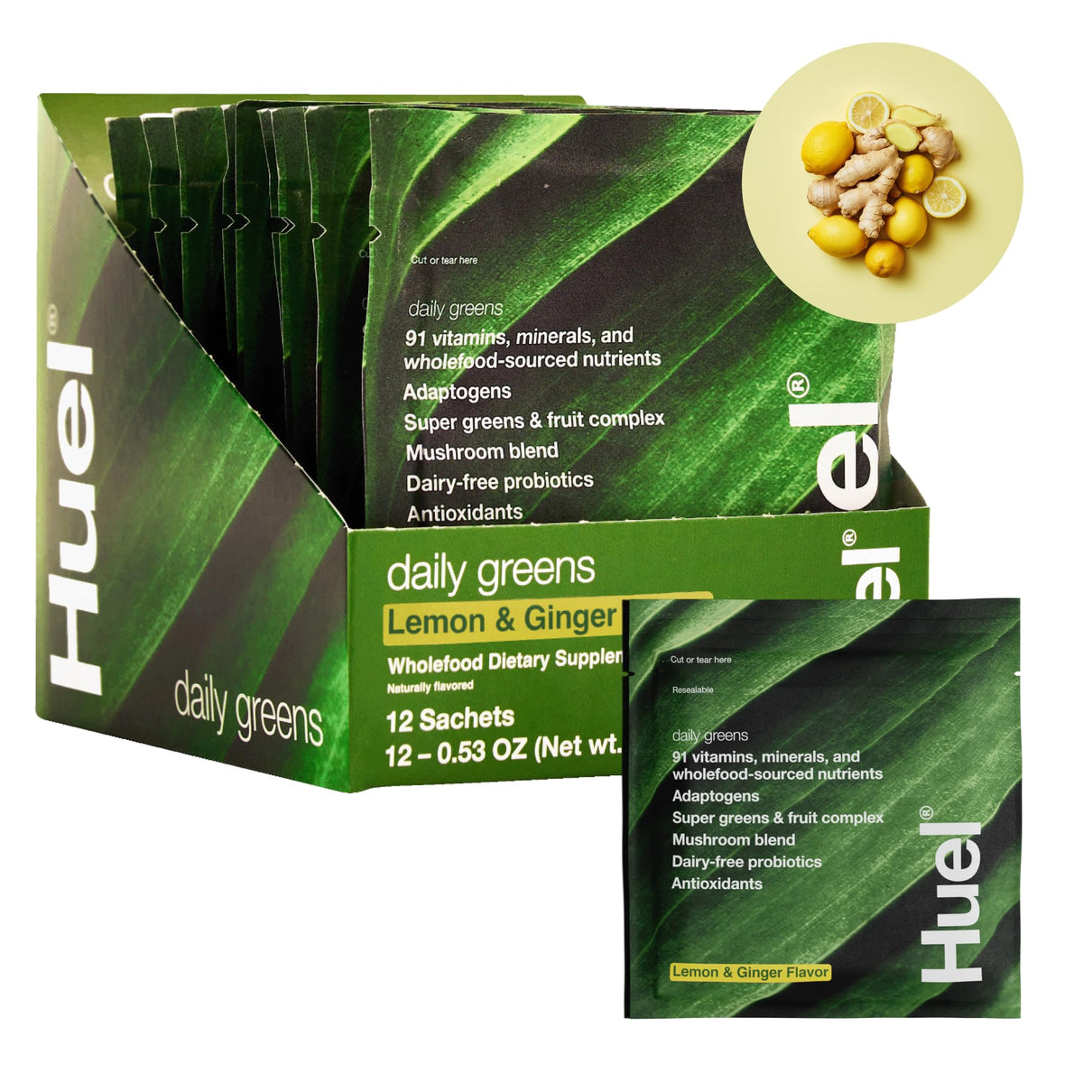 Huel Daily Greens Superfood Powder with Probiotics & Adaptogens