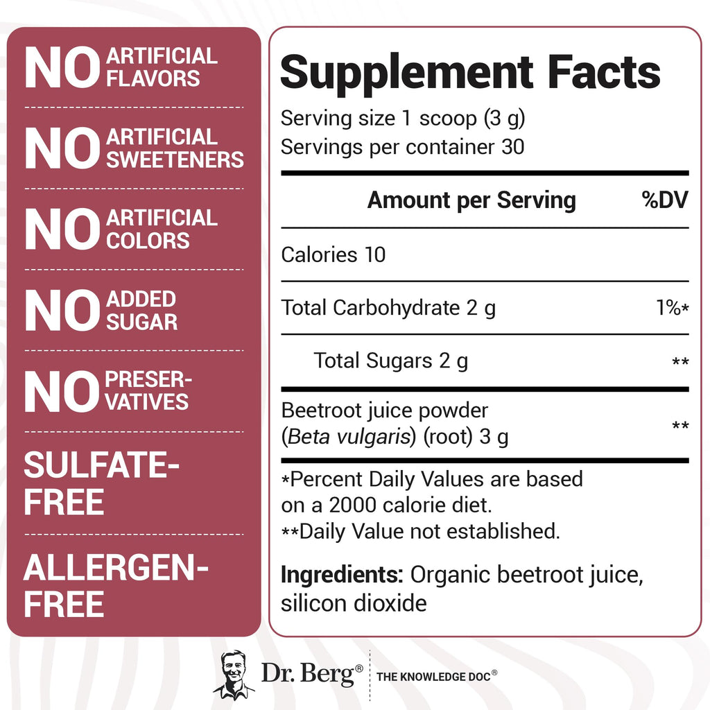 Dr. Berg Organic Beetroot Powder for Nitric Oxide

