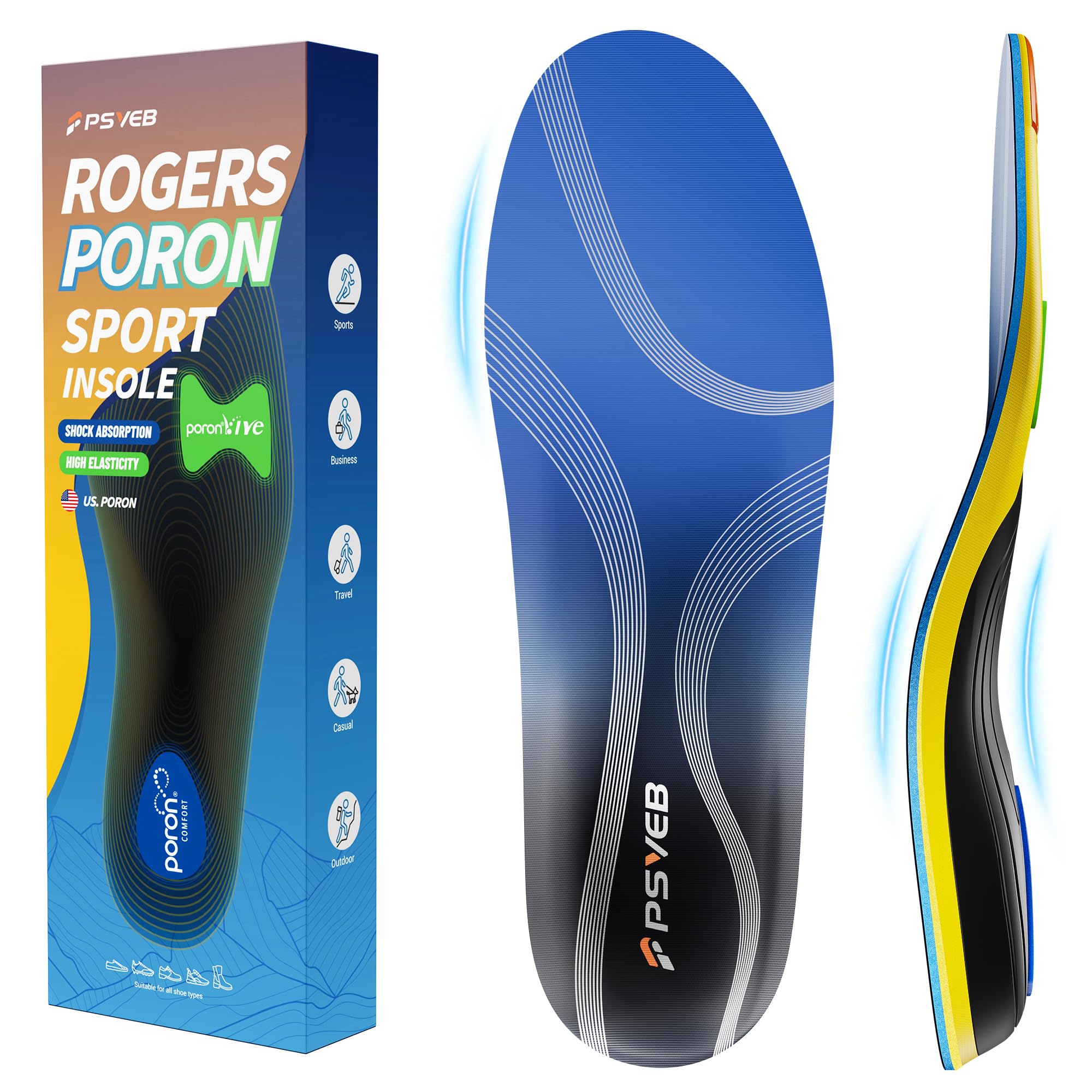 Professional Heavy Duty Orthotics Insoles for Plantar Fasciitis - Arch Support for Work Boots