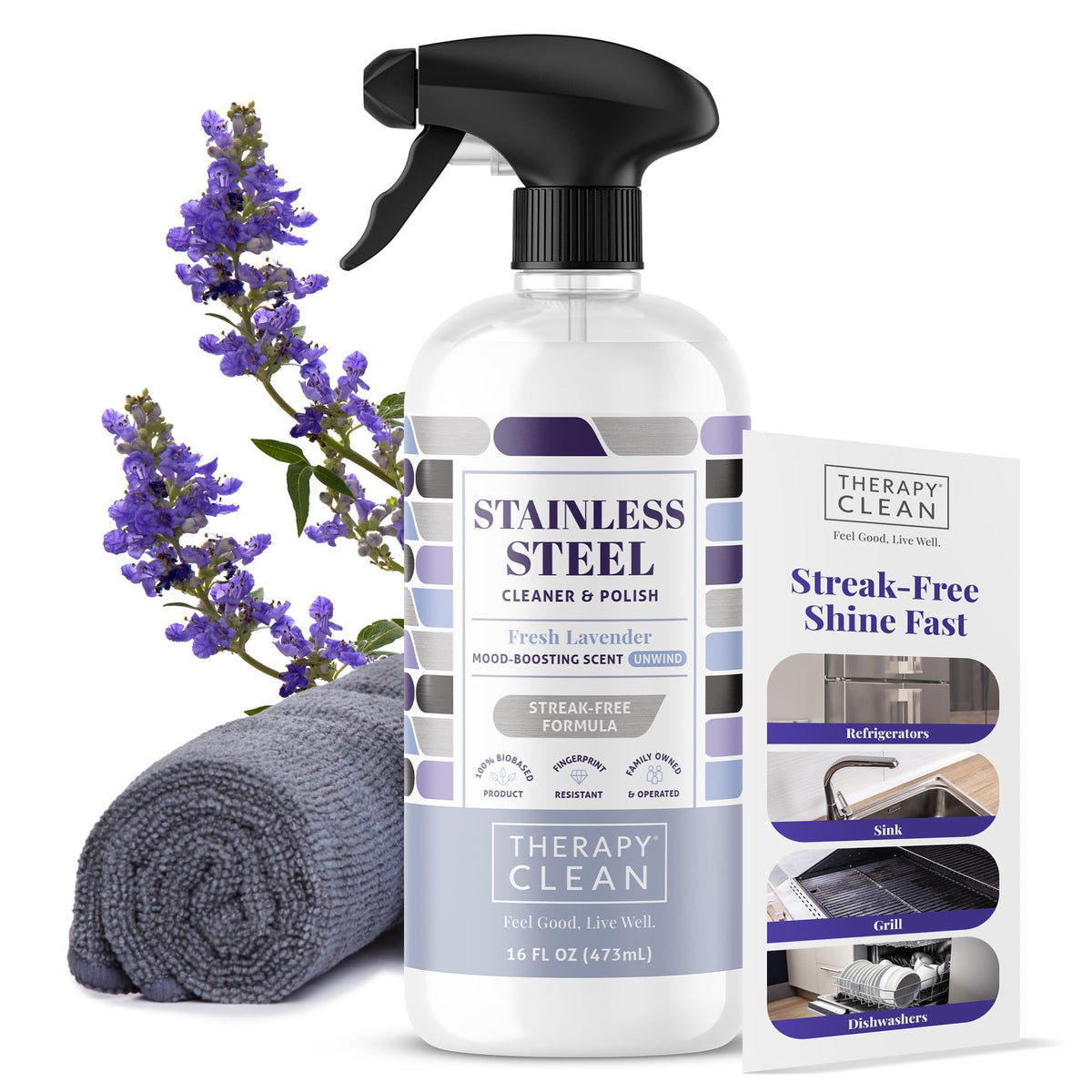 Therapy Stainless Steel Cleaner and Polish Lavender Scent