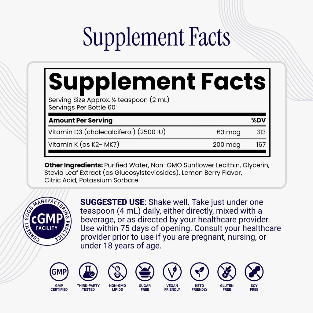 Rho Liposomal D3K2 Liquid Vitamin D3 & K2

