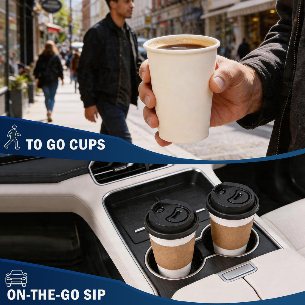 MOUMOULIFE Disposable Paper Cups | Leak-Proof & Recyclable


