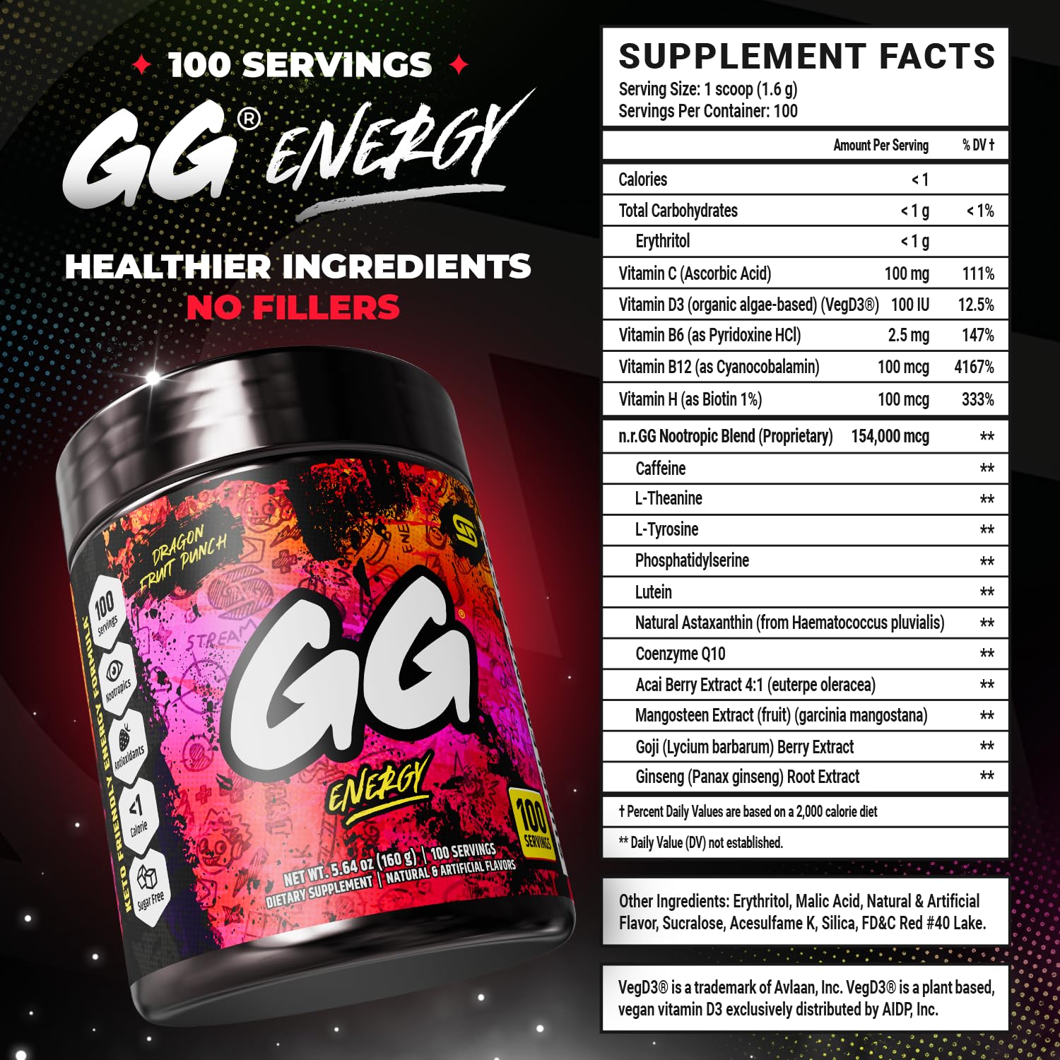 Gamer Supps GG Energy - Nootropic Gaming Powder


