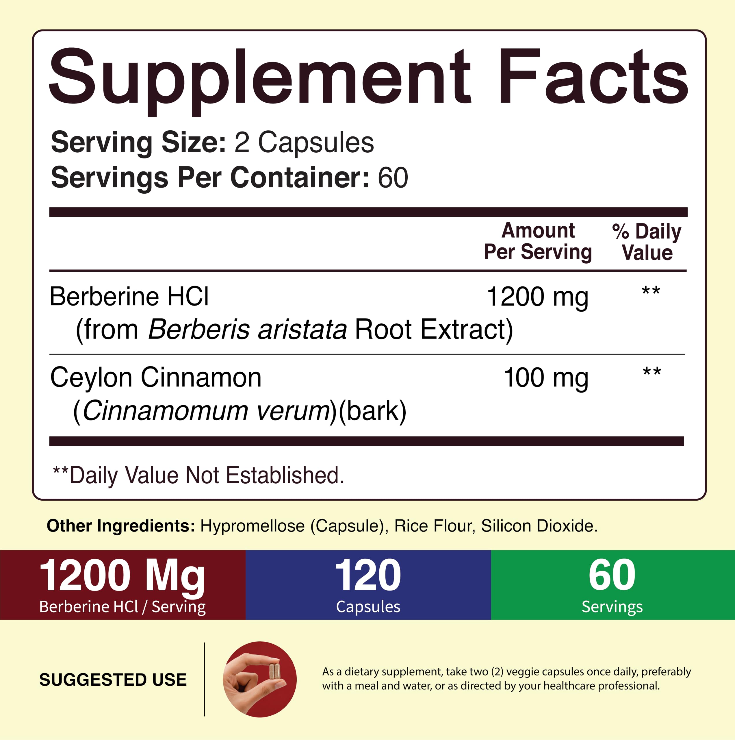 NutriFlair Berberine HCl with Cinnamon Capsules

