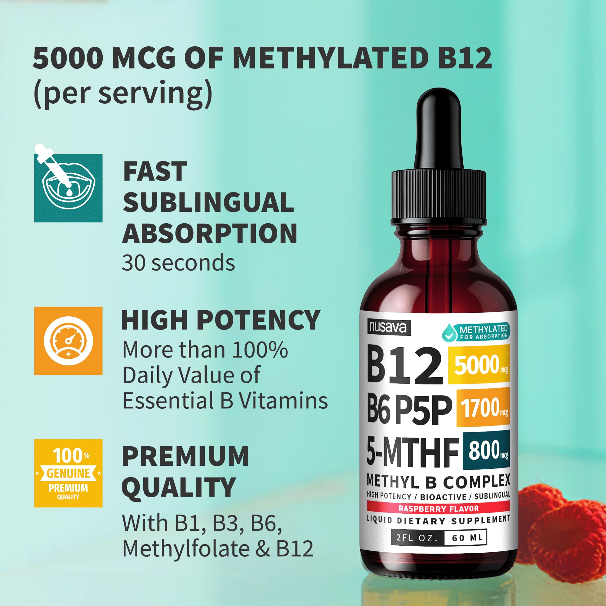 Methylated B Complex Liquid Drops - Sublingual Vitamin B

