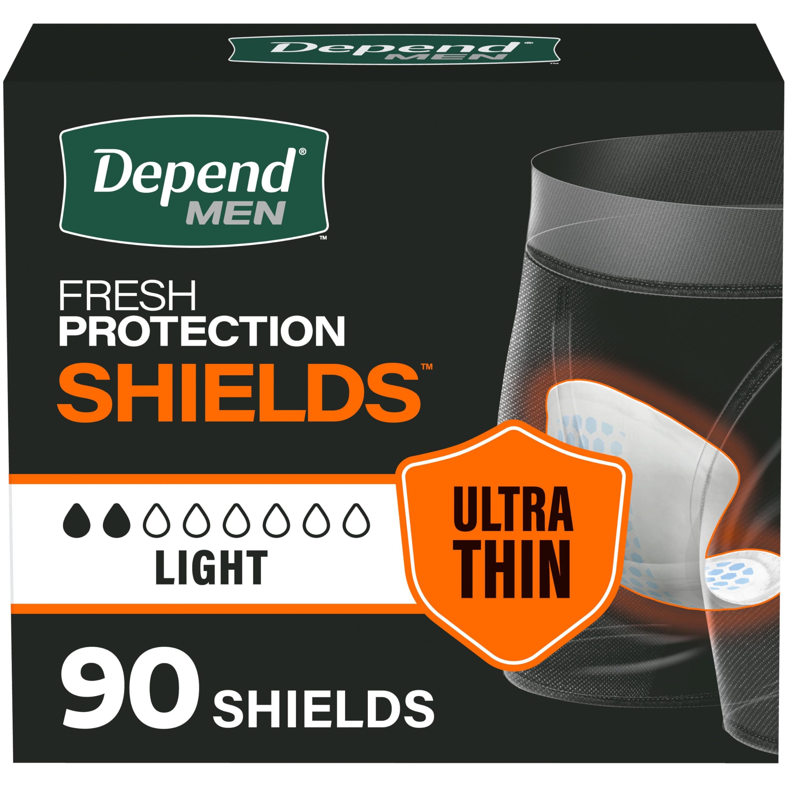 Depend Shields for Men Incontinence Pads - Light Absorbency
