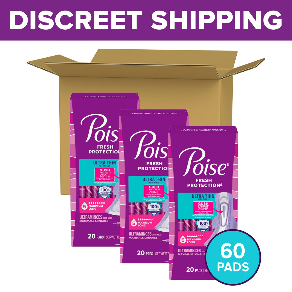 Poise Ultra Thin Incontinence Pads with Wings

