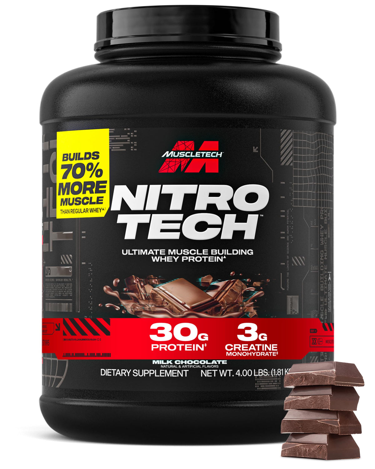 MuscleTech Nitro-Tech Whey Protein Isolate Powder