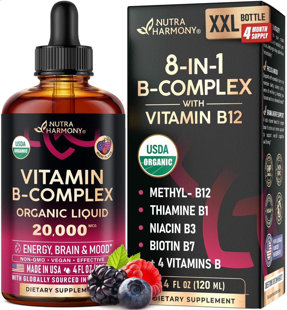 USDA Organic Vitamin B-Complex Liquid Drops