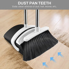 Broom and Dustpan Set with Adjustable Handle for Home Cleaning

