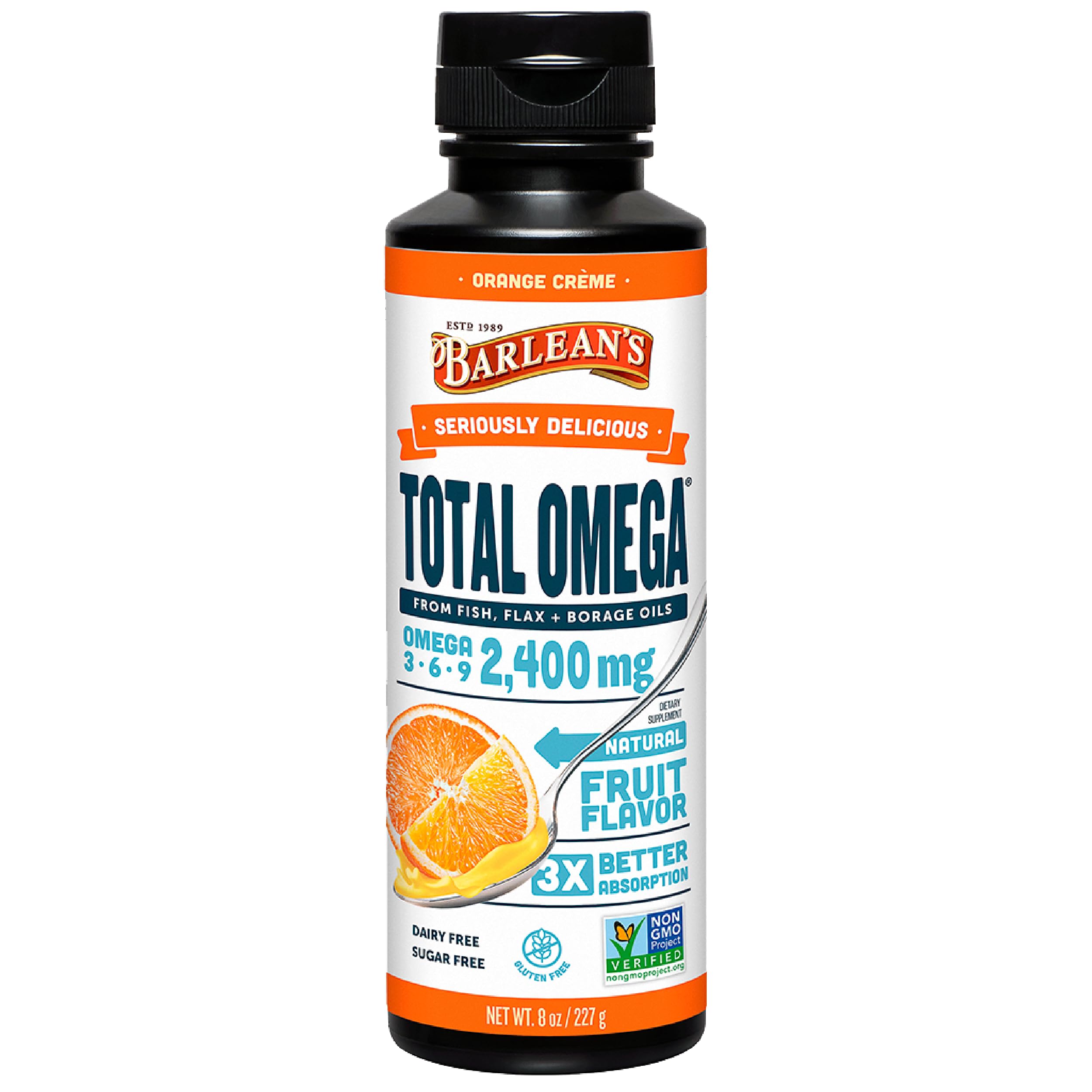 Barlean's Total Omega-3-6-9 Liquid Fish Oil with Borage & Flaxseed