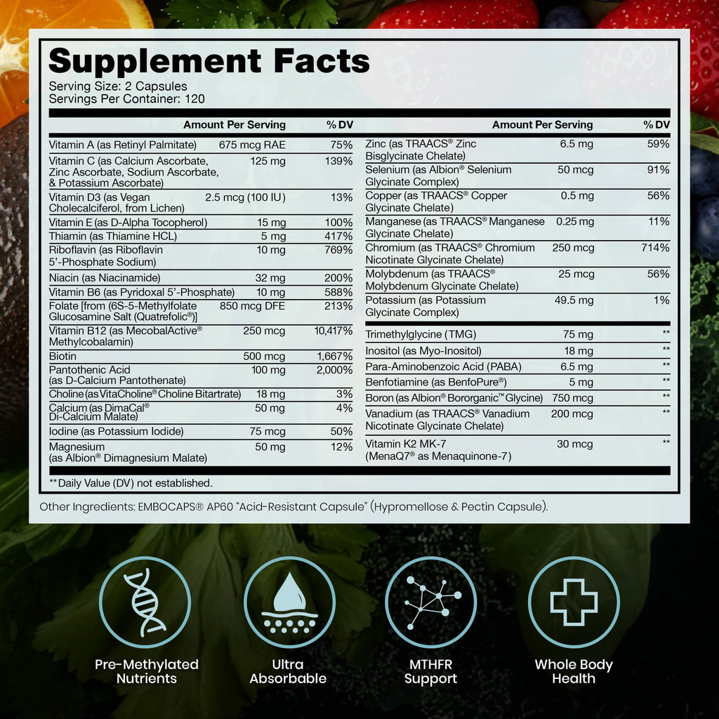 Pure TheraPro Rx Methylated Multivitamin – Iron-Free

