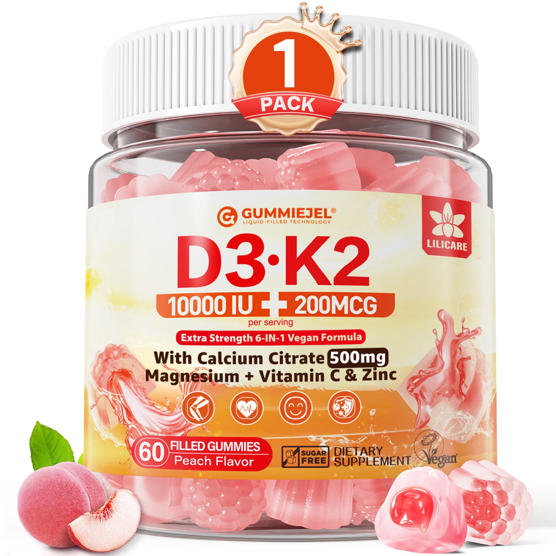 Vitamin D3 K2 Gummies for Bone Support – Vegan

