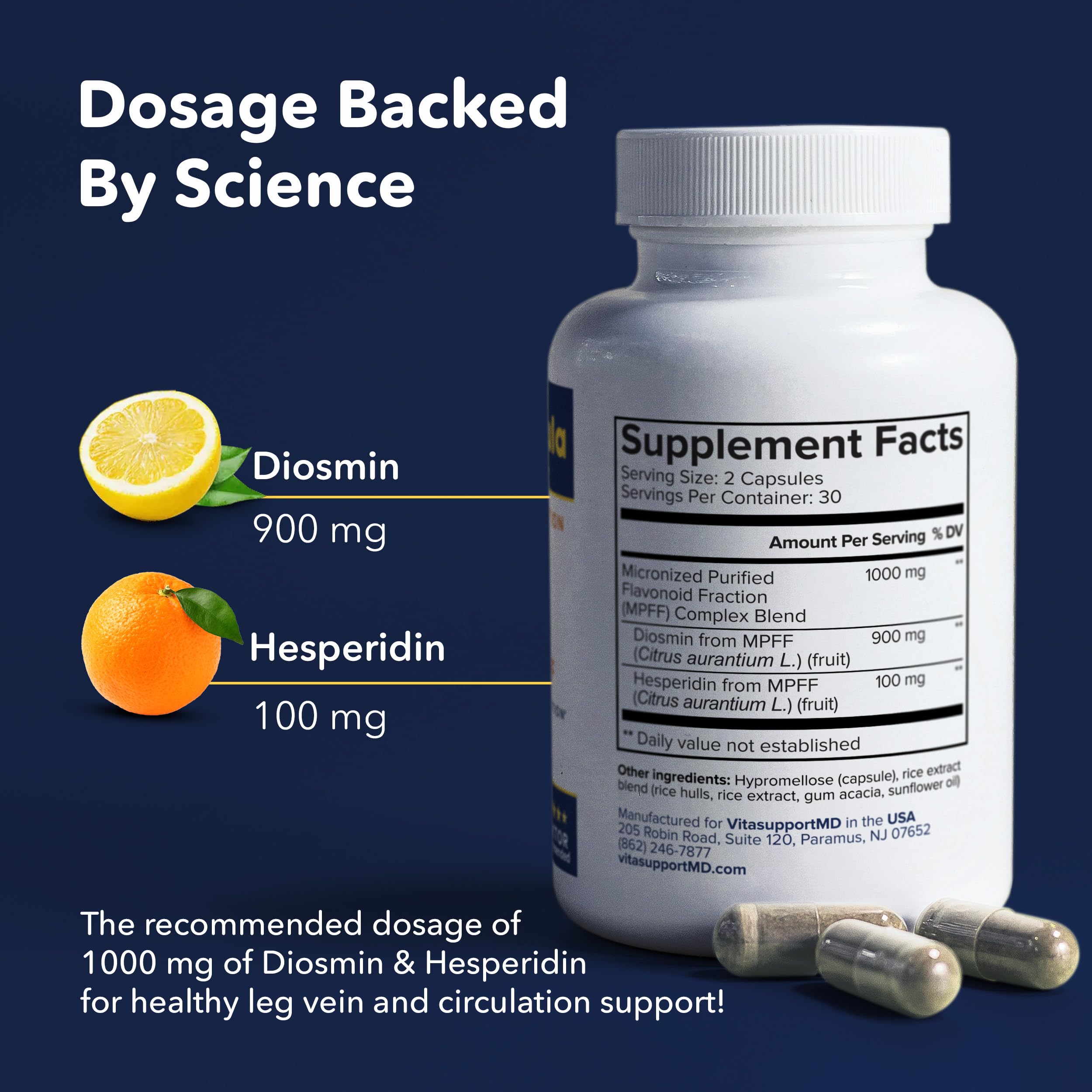 Vein Formula Diosmin Hesperidin MPFF Vein Support

