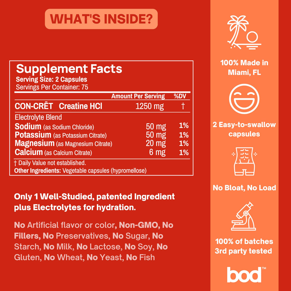 BOD Creatine Capsules | Daily Athletic Supplement

