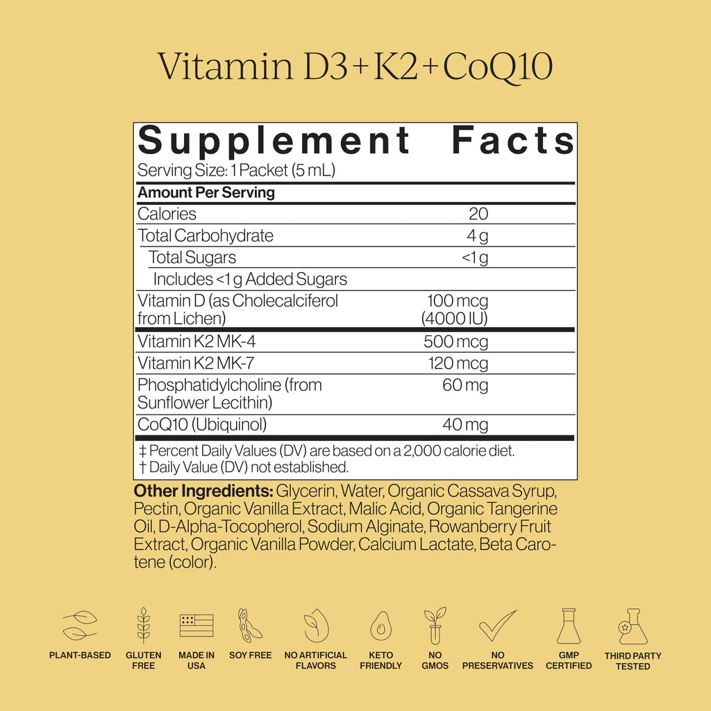 Cymbiotika Liposomal D3 + K2 + CoQ10 | Immune & Bone


